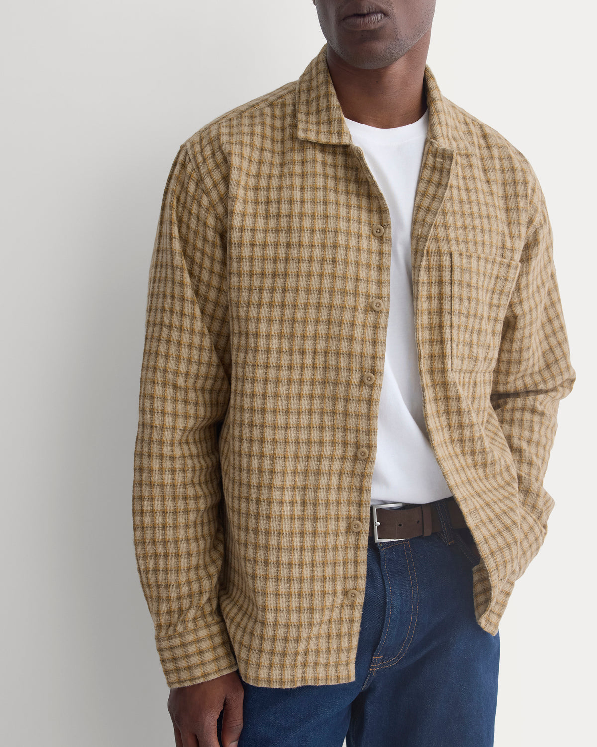 Double-Gauze Button-Down Shirt | Pale Khaki / Canvas Tan
