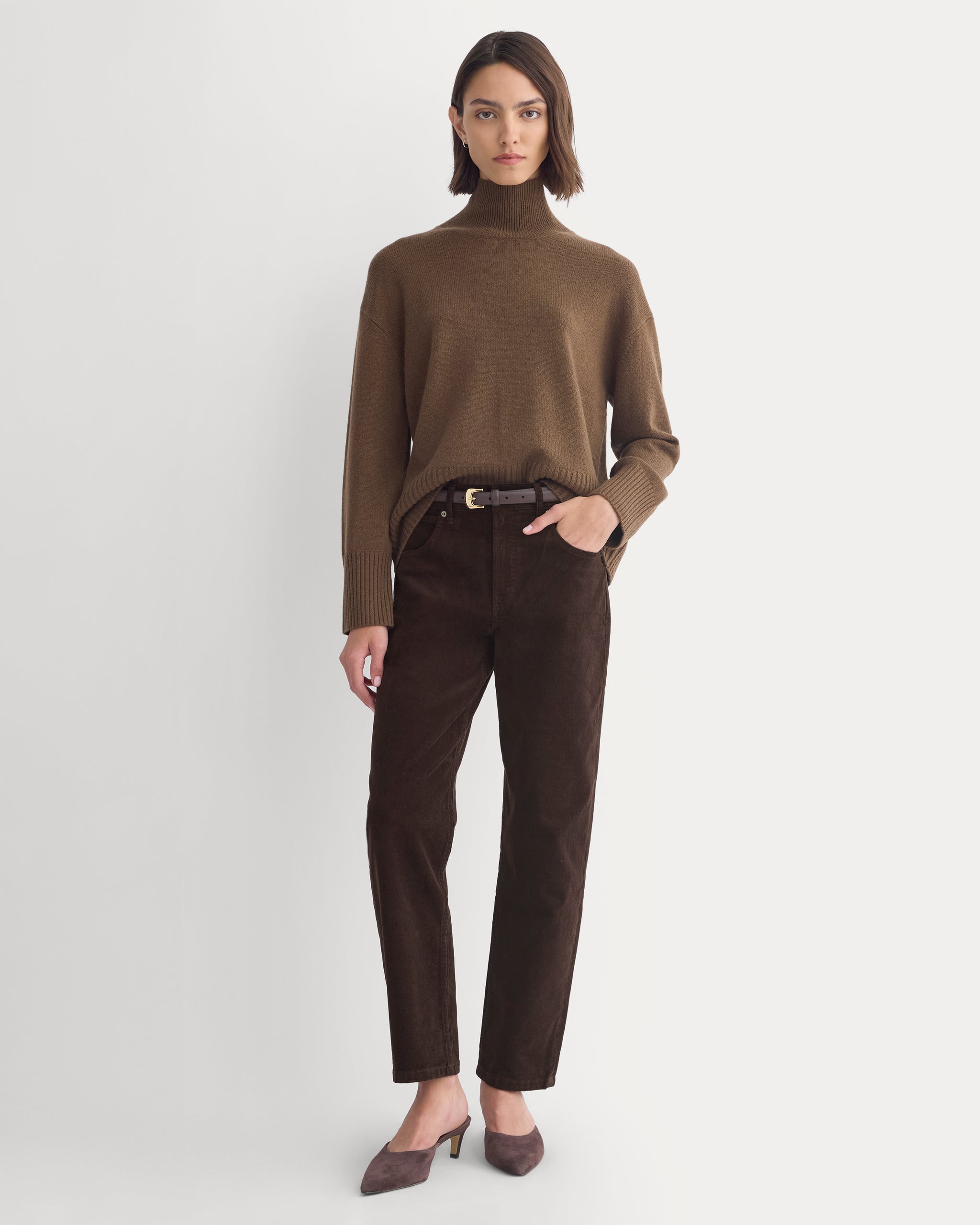 Stretch Corduroy Cigarette Pant | Coffee Bean