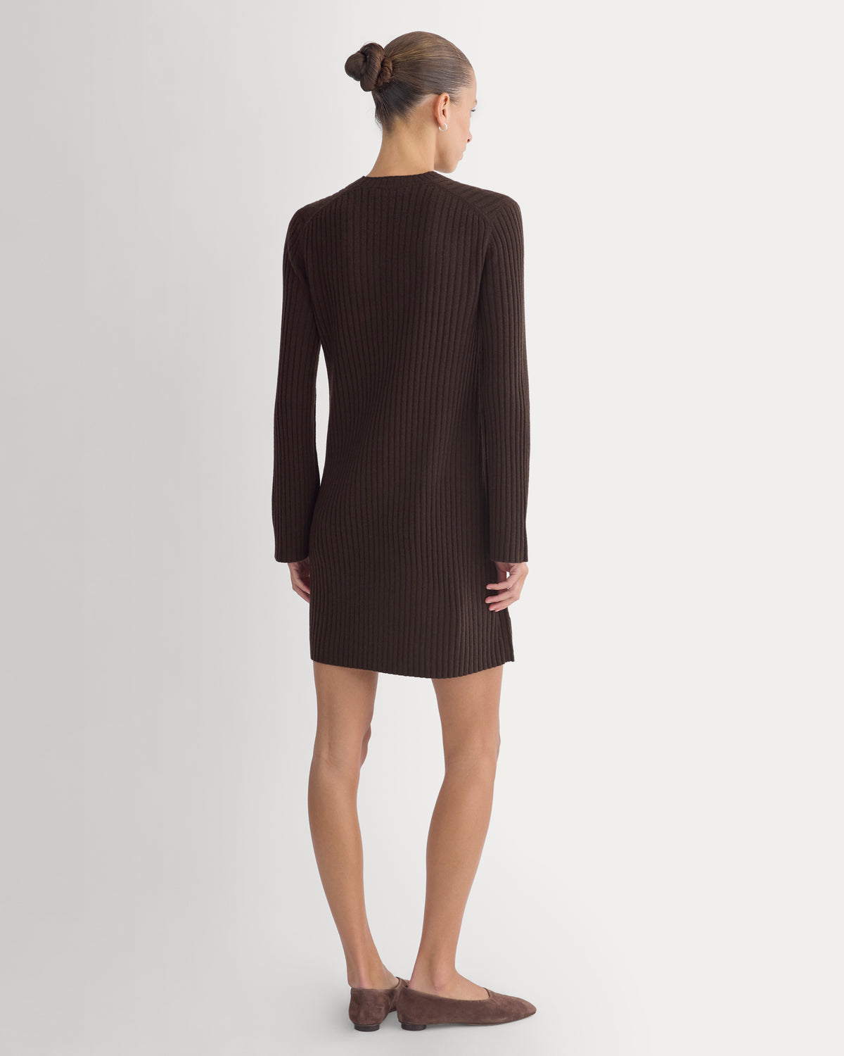 Cashmere Long-Sleeve Mini Dress | Coffee Bean
