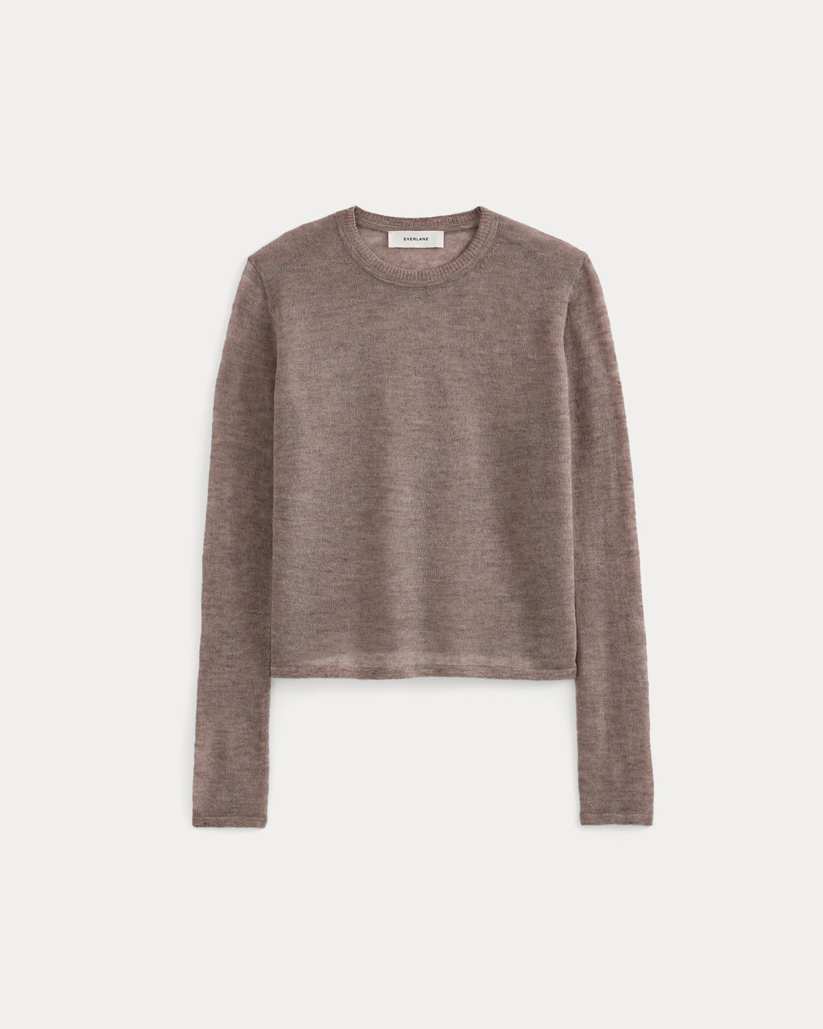 Air Alpaca Long-Sleeve Slim Crew | Heathered Chocolate Chip