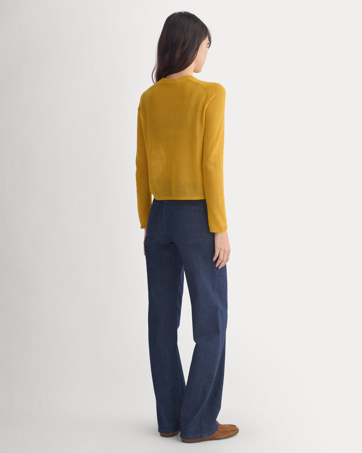 Air Alpaca Long-Sleeve Slim Crew | Golden Yellow
