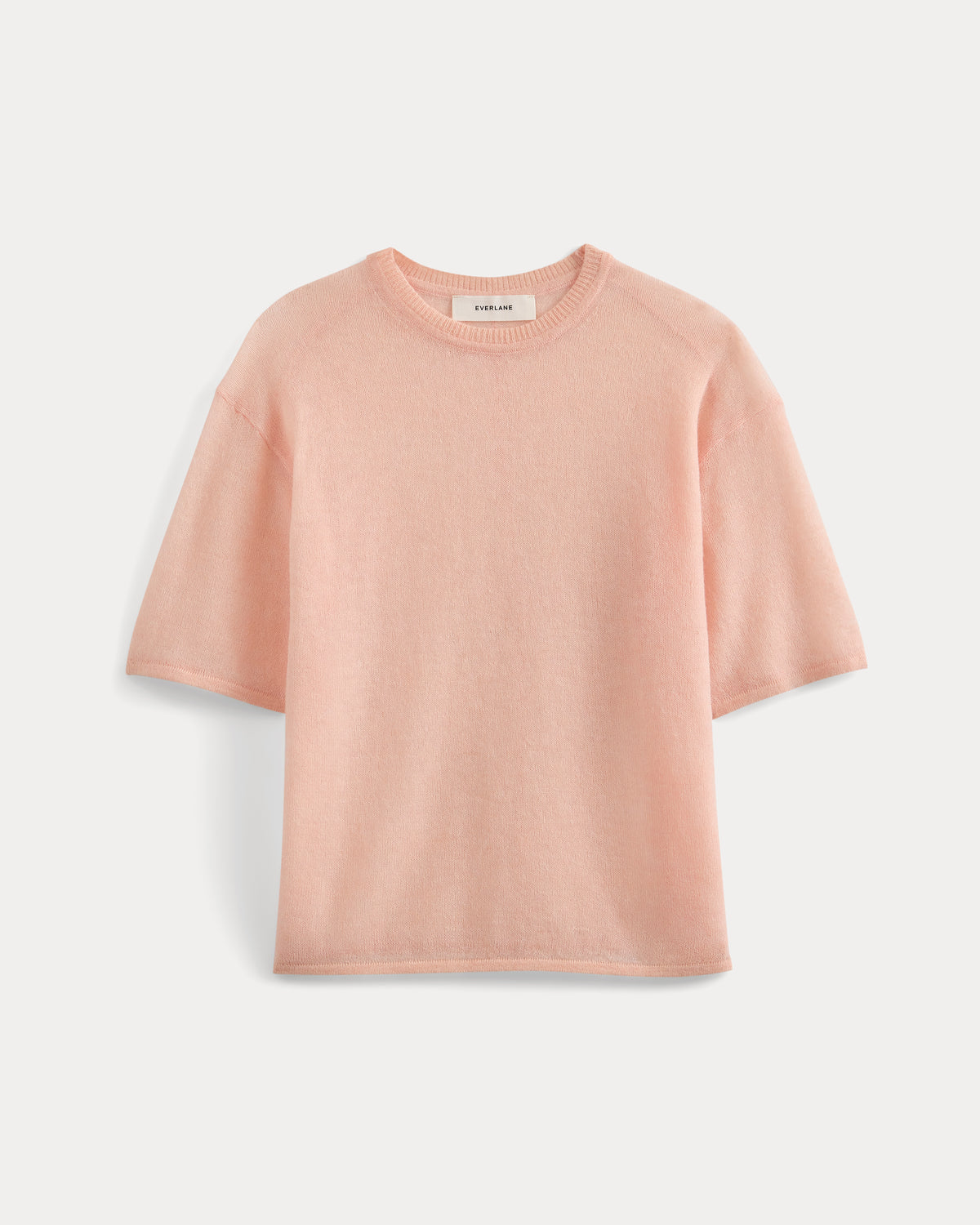 Air Alpaca Cropped Sweater Crew | Pale Peach