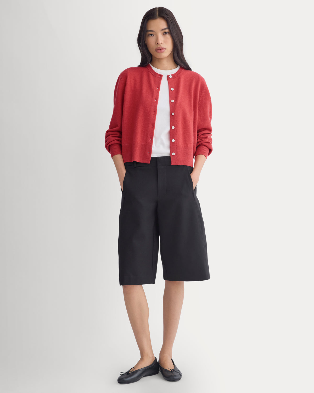 Cashmere Cropped Cardigan | Vintage Red