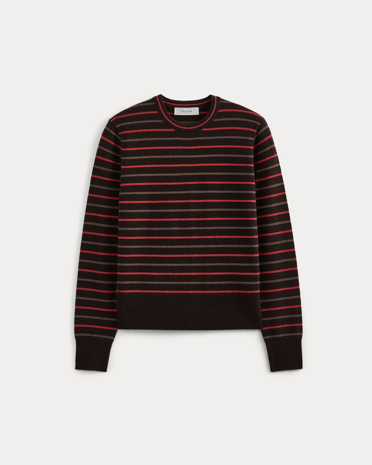 Cashmere Slim Crew Sweater | Cabernet / Coffee Bean