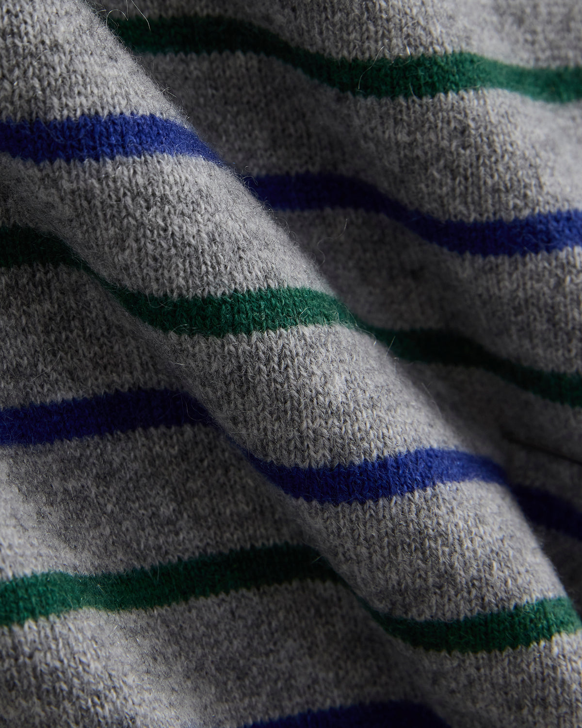 Cashmere Slim Crew Sweater | Grey Stripe