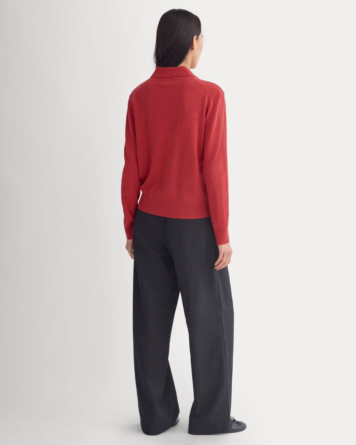 Fine Cashmere Classic Polo | Vintage Red
