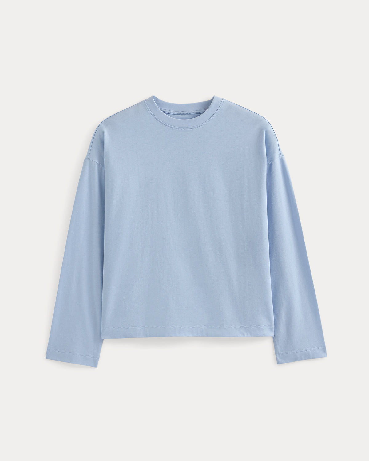 Forever Jersey Boxy Long-Sleeve Crew | Cashmere Blue