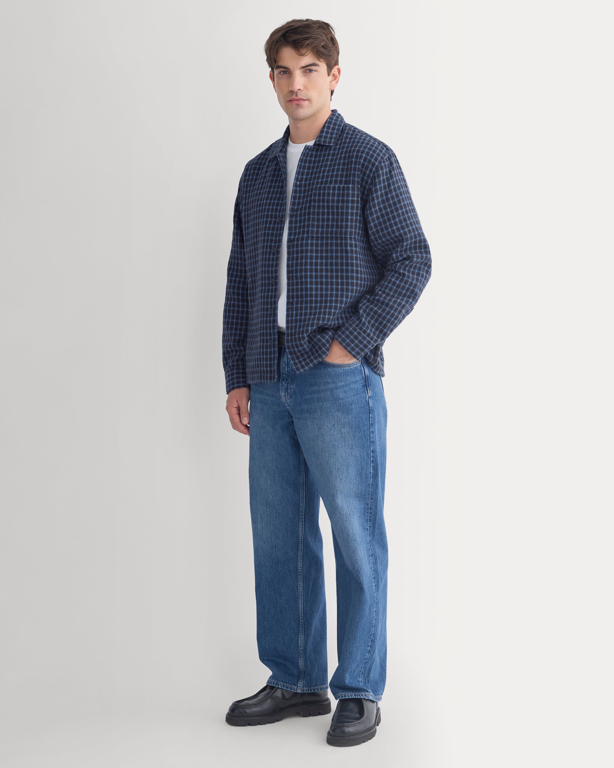Double-Gauze Button-Down Shirt | Black