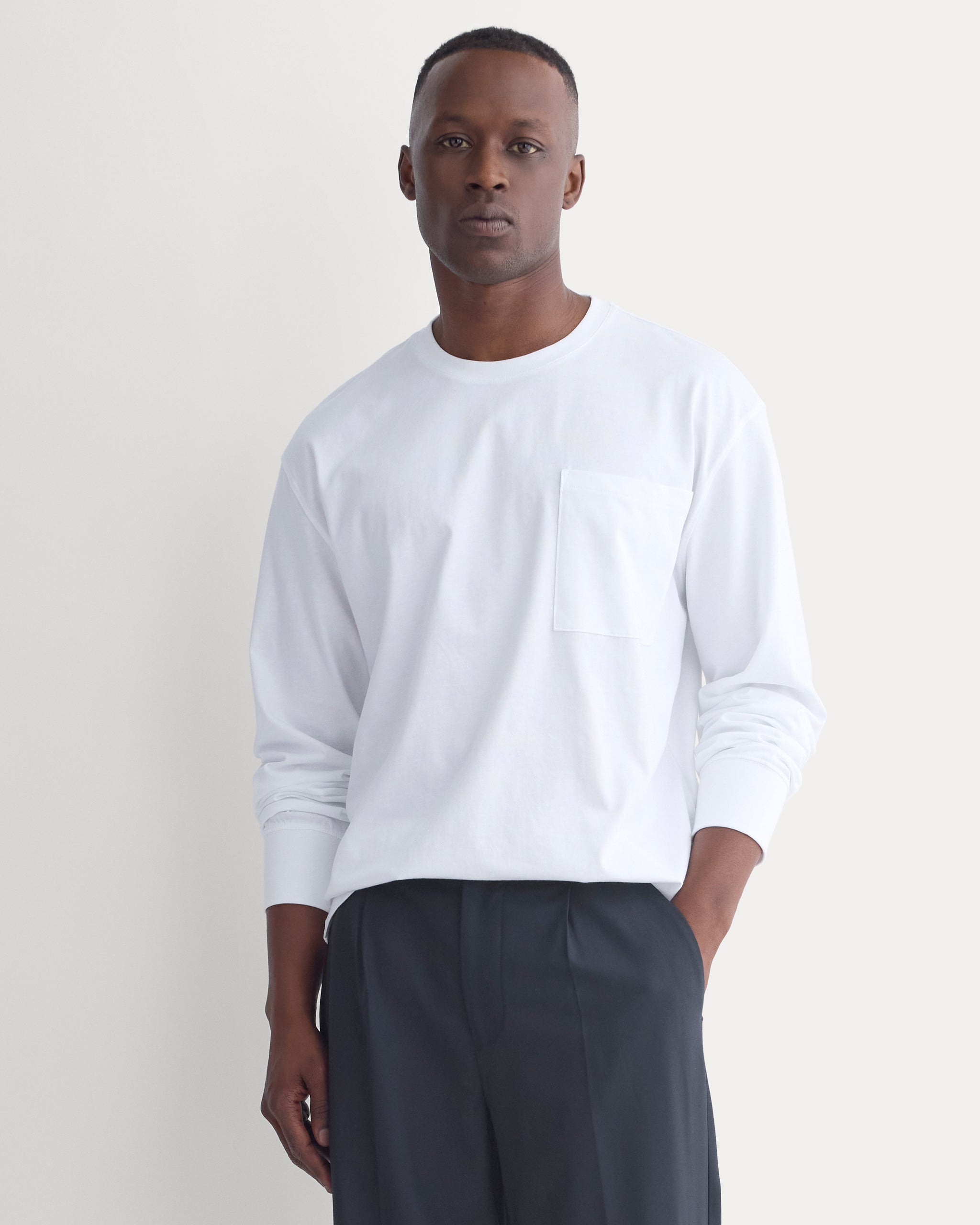 Forever Jersey Premium Long Sleeve Tee | Optic White