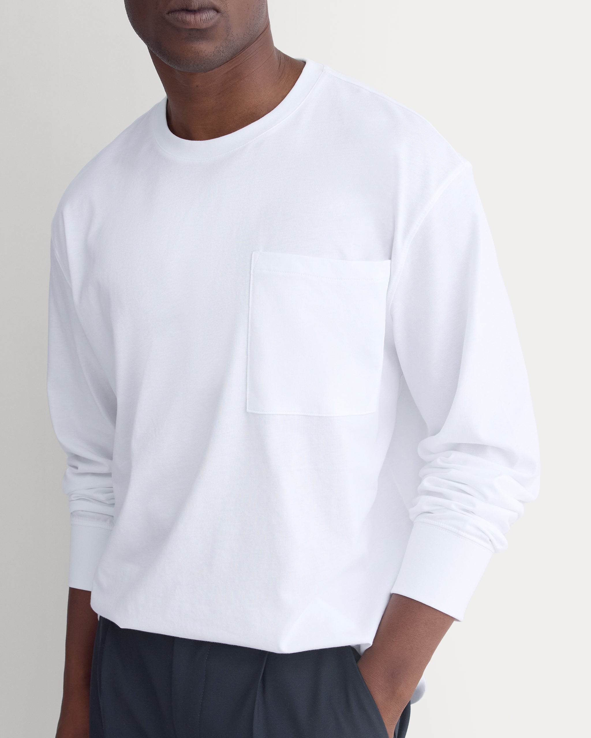 Forever Jersey Premium Long Sleeve Tee | Optic White