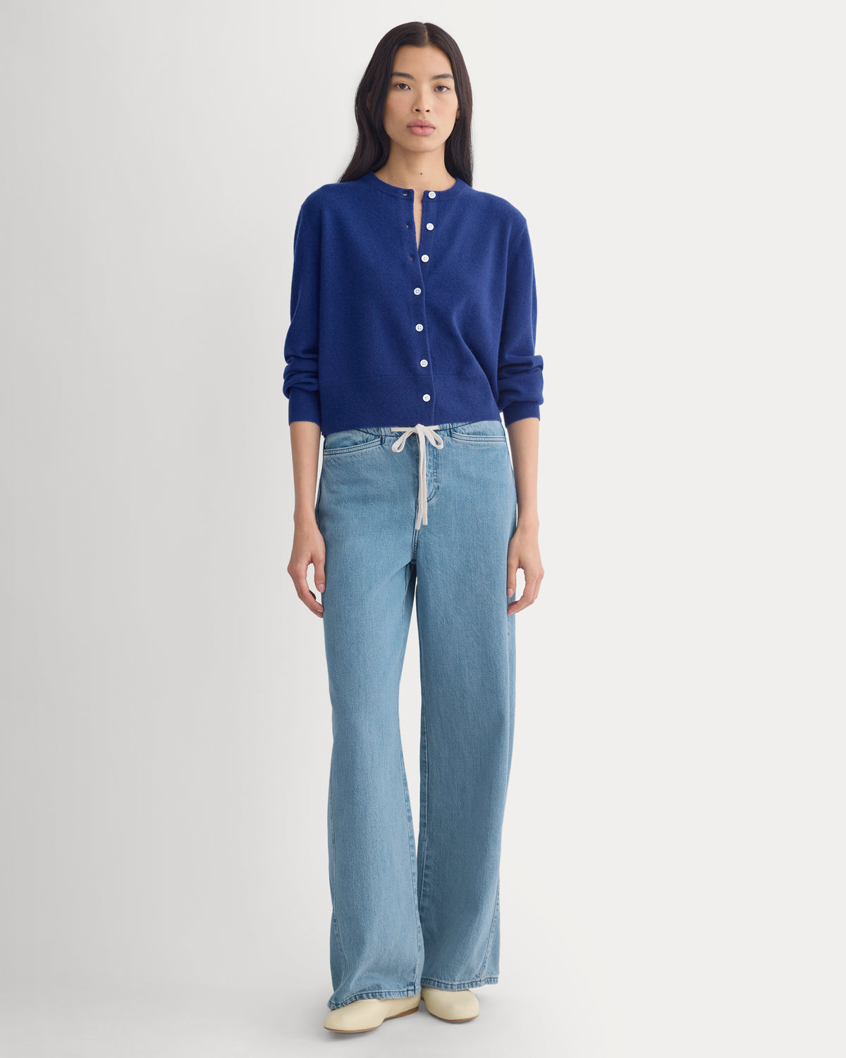 Cashmere Cropped Cardigan | Klein Blue