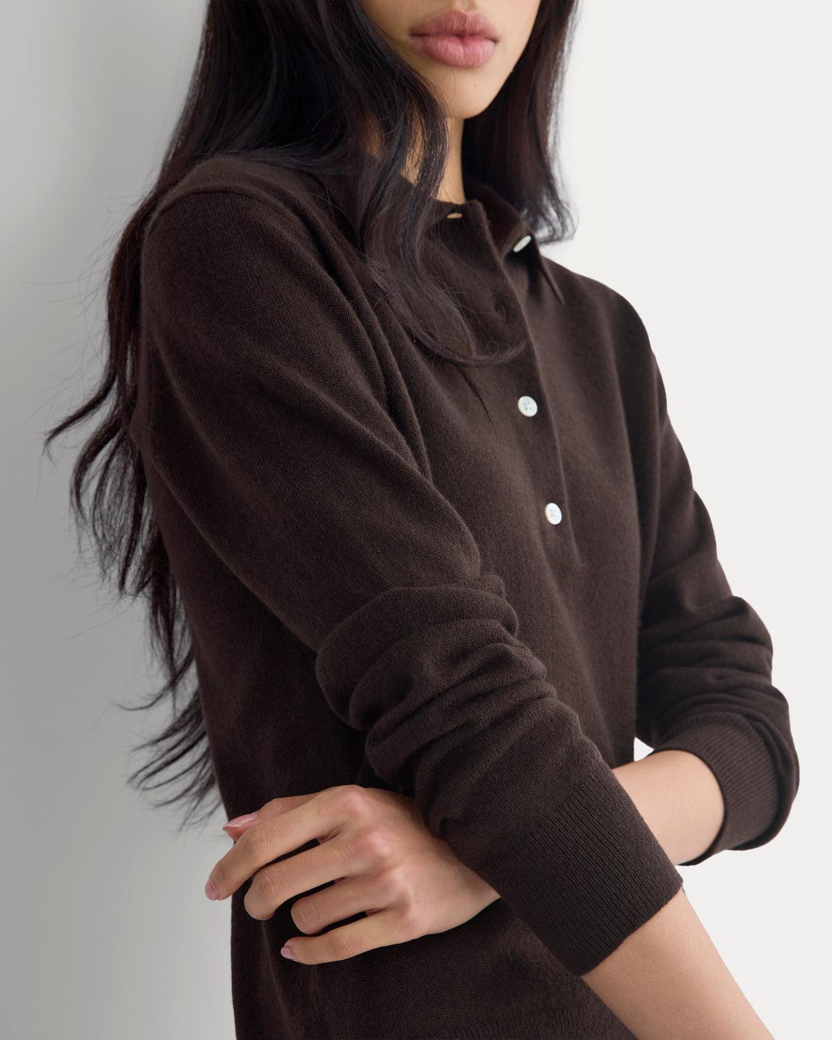 Fine Cashmere Classic Polo | Coffee Bean