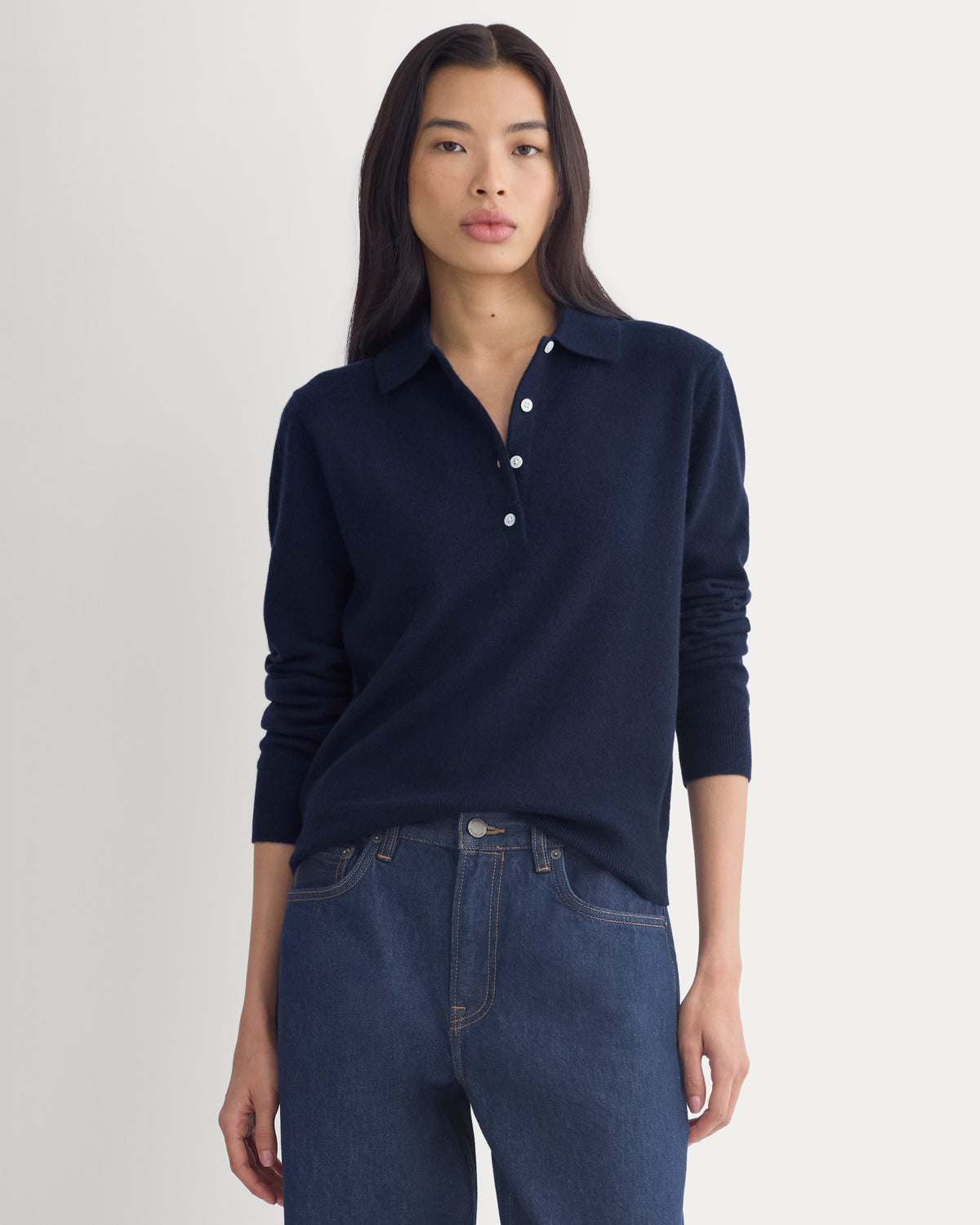 Fine Cashmere Classic Polo | Navy