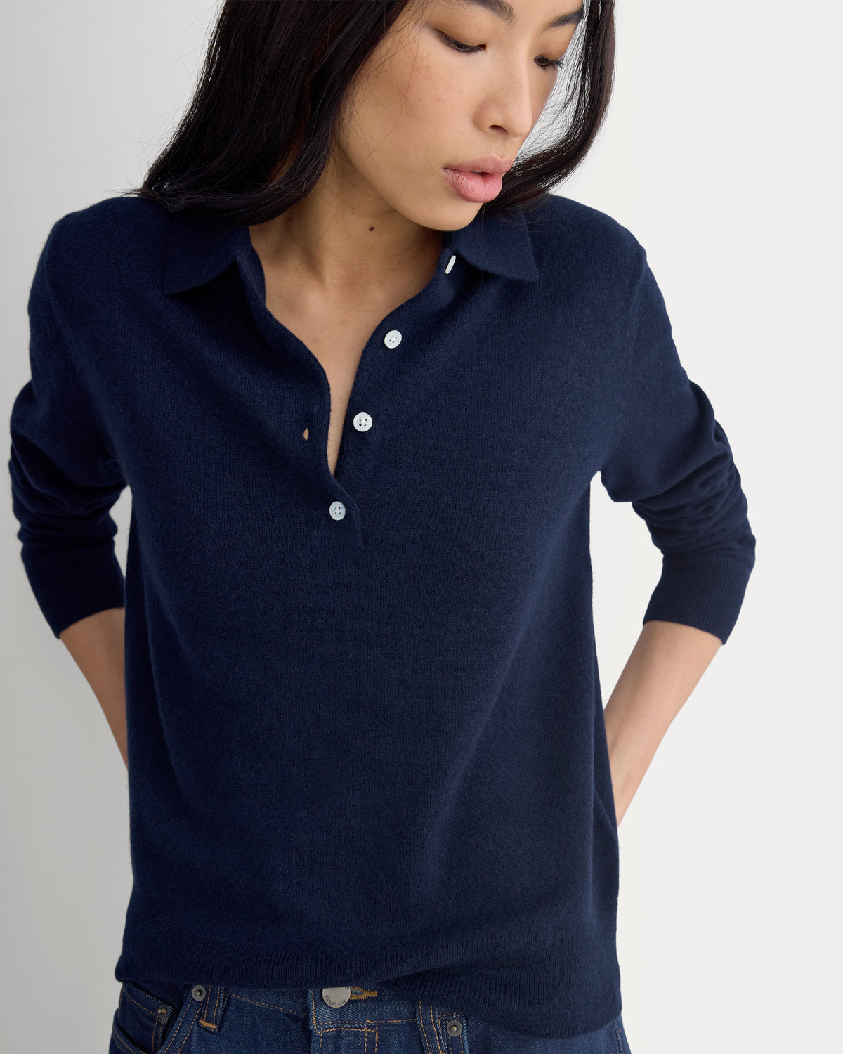 Fine Cashmere Classic Polo | Navy