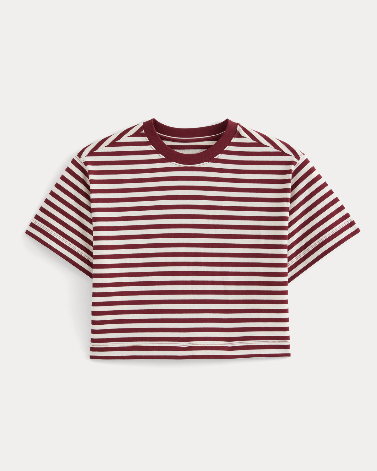 Forever Jersey Cropped Tee | Cabernet / Birch