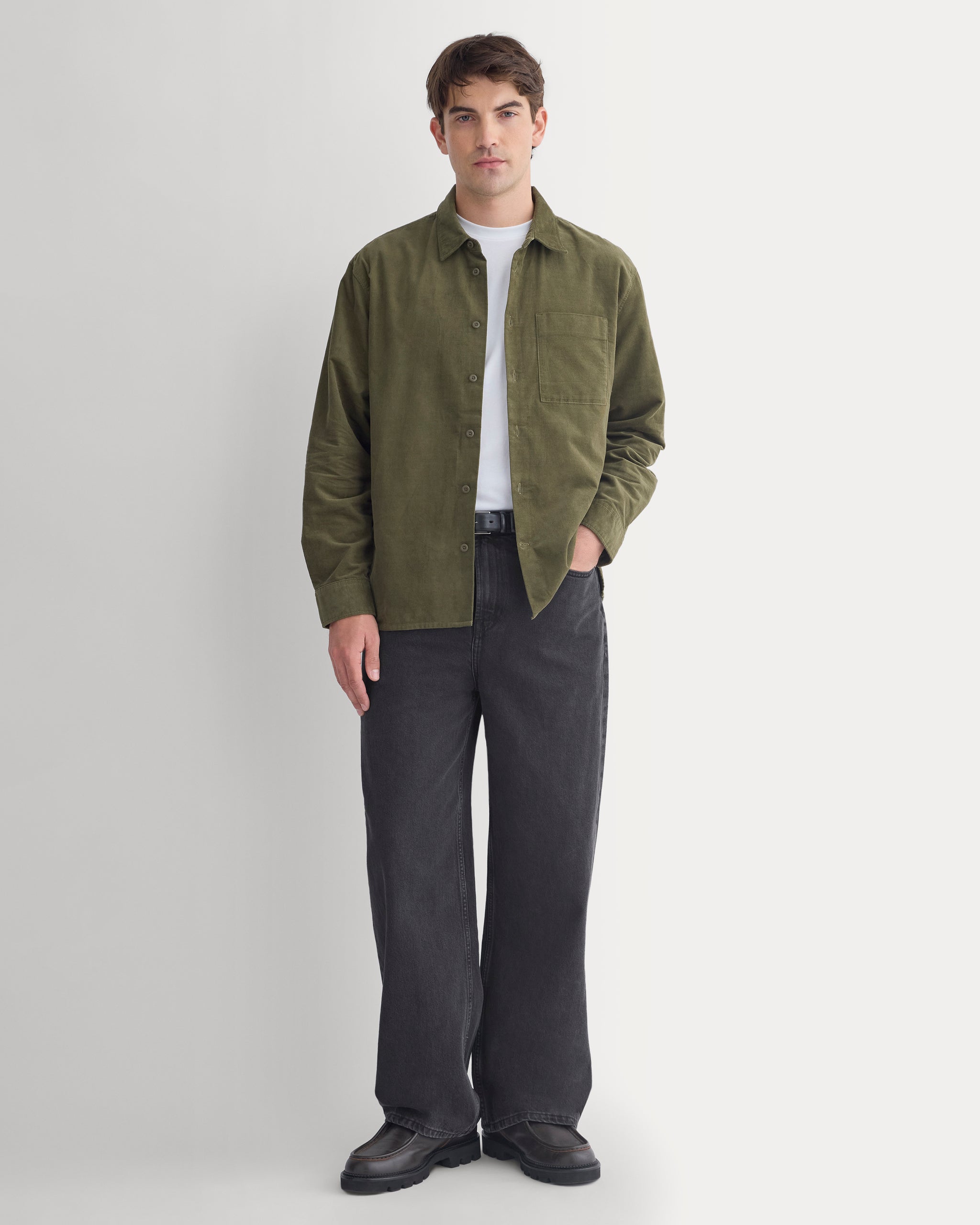 Pinwale Corduroy Shirt | Olive Night