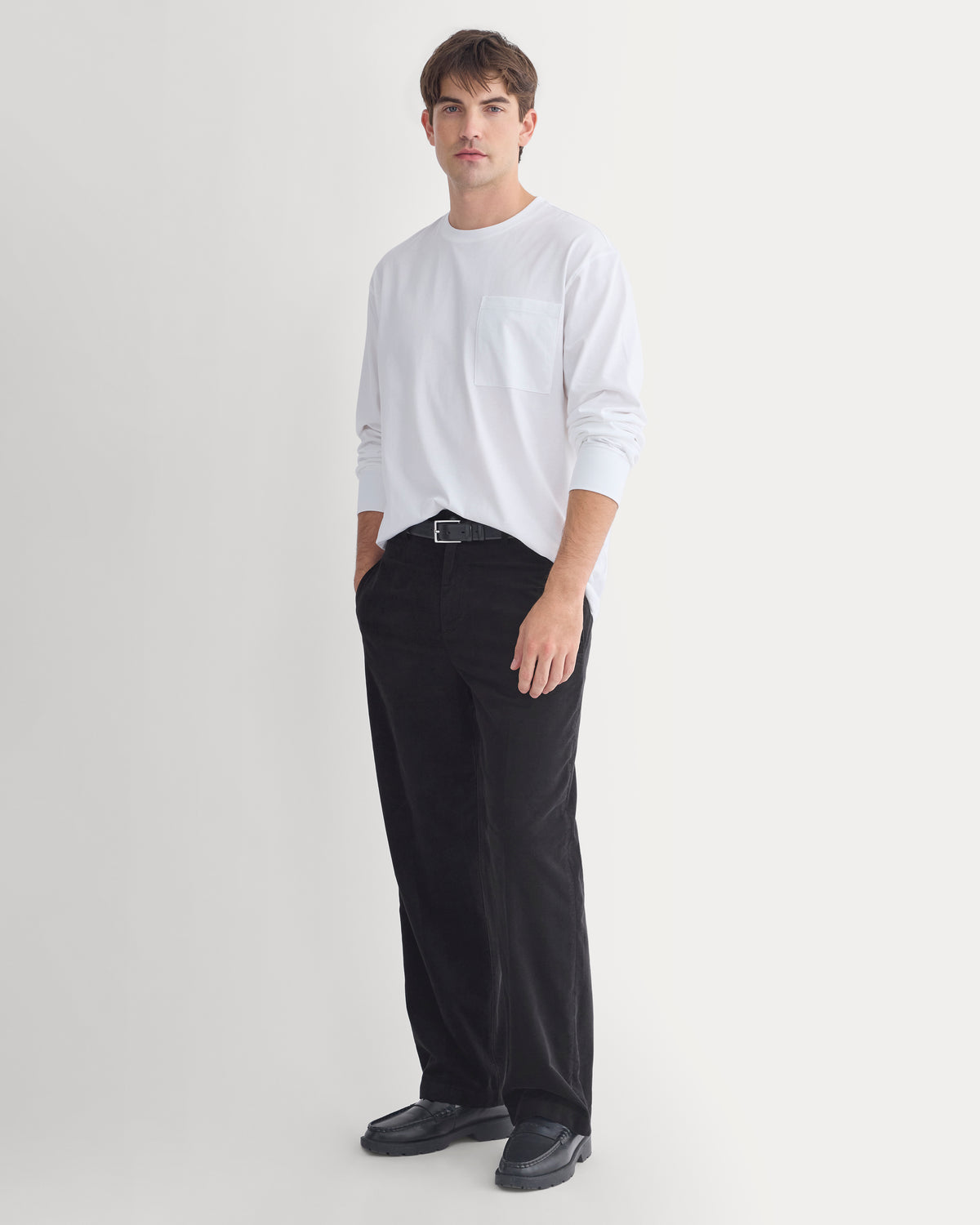 Relaxed Pinwale Corduroy Trouser | Black