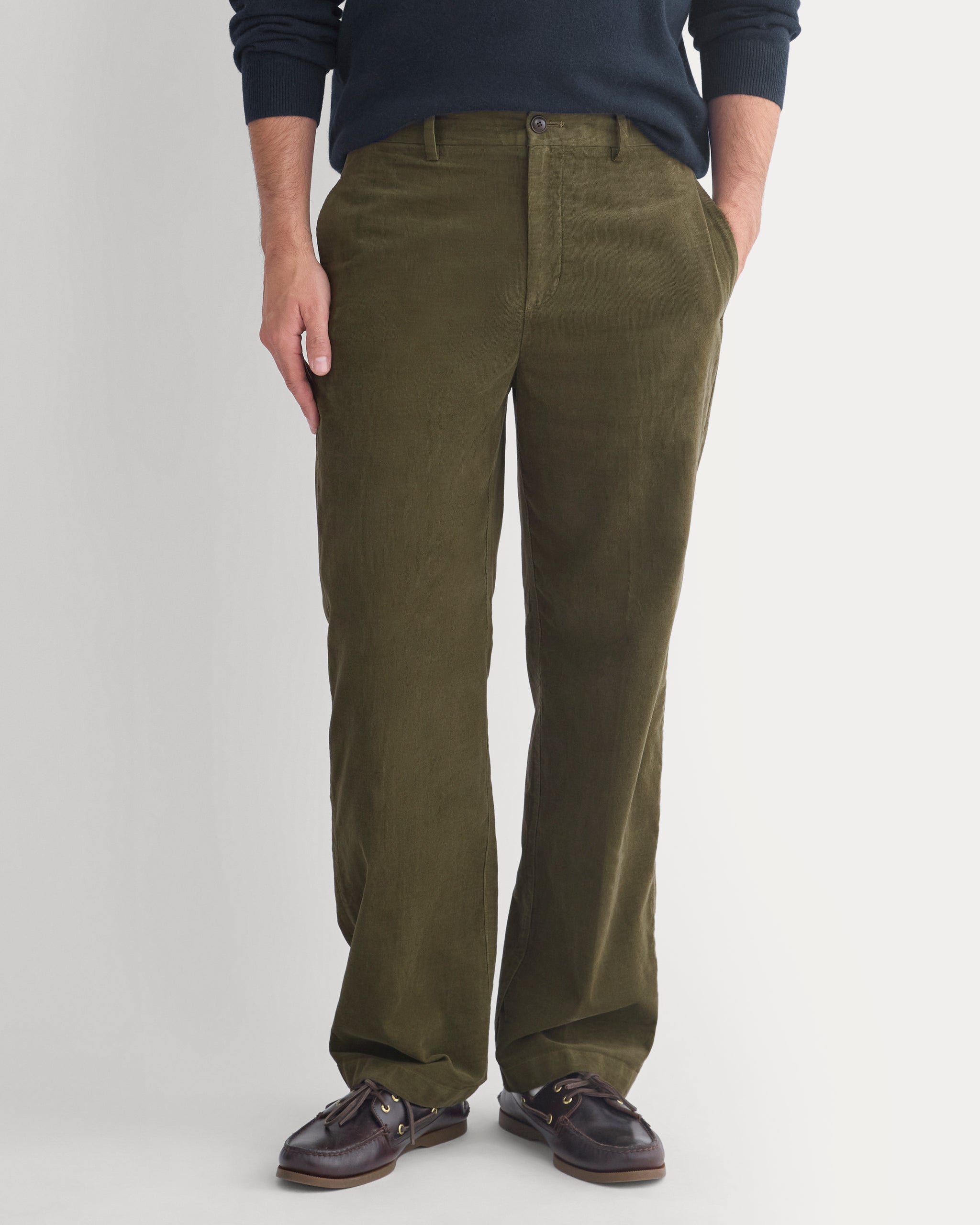 Relaxed Pinwale Corduroy Trouser | Olive Night