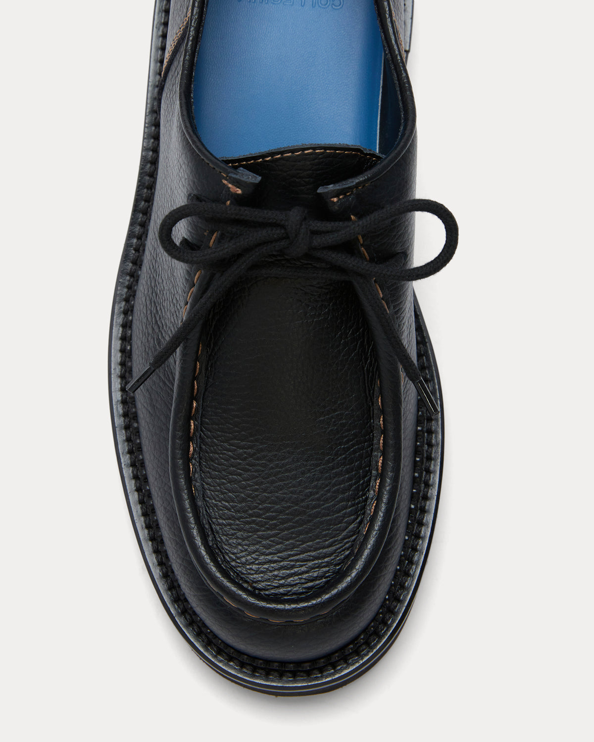 Collegium x Everlane Moc Toe Derby | Pebbled Nero | Men's