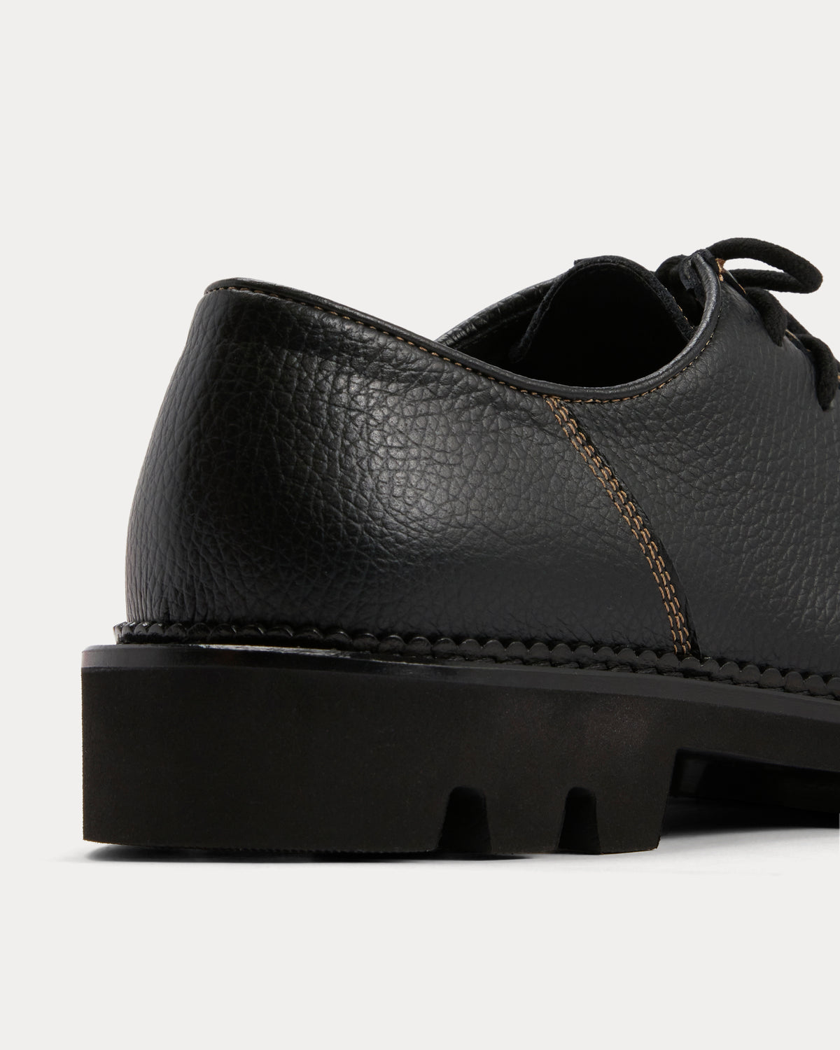 Collegium x Everlane Moc Toe Derby | Pebbled Nero | Men's