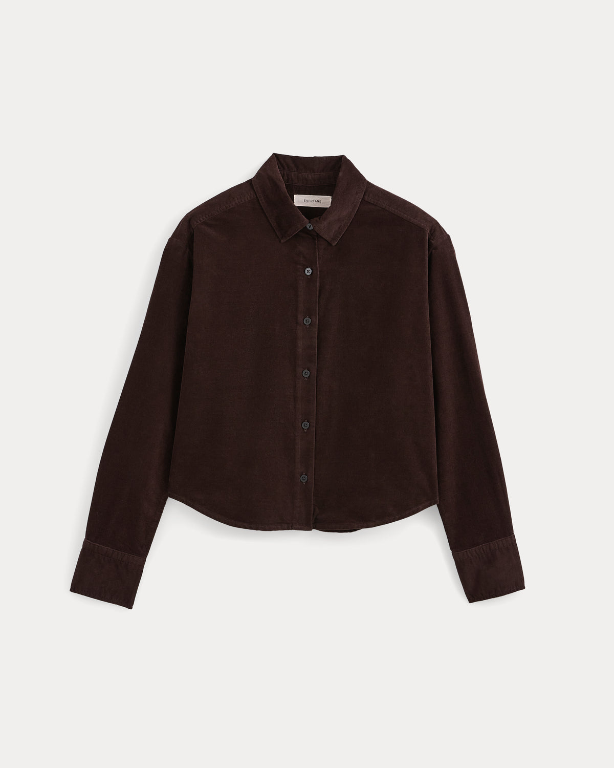 Cropped Shirt in Pinwale Corduroy | Coffee Bean