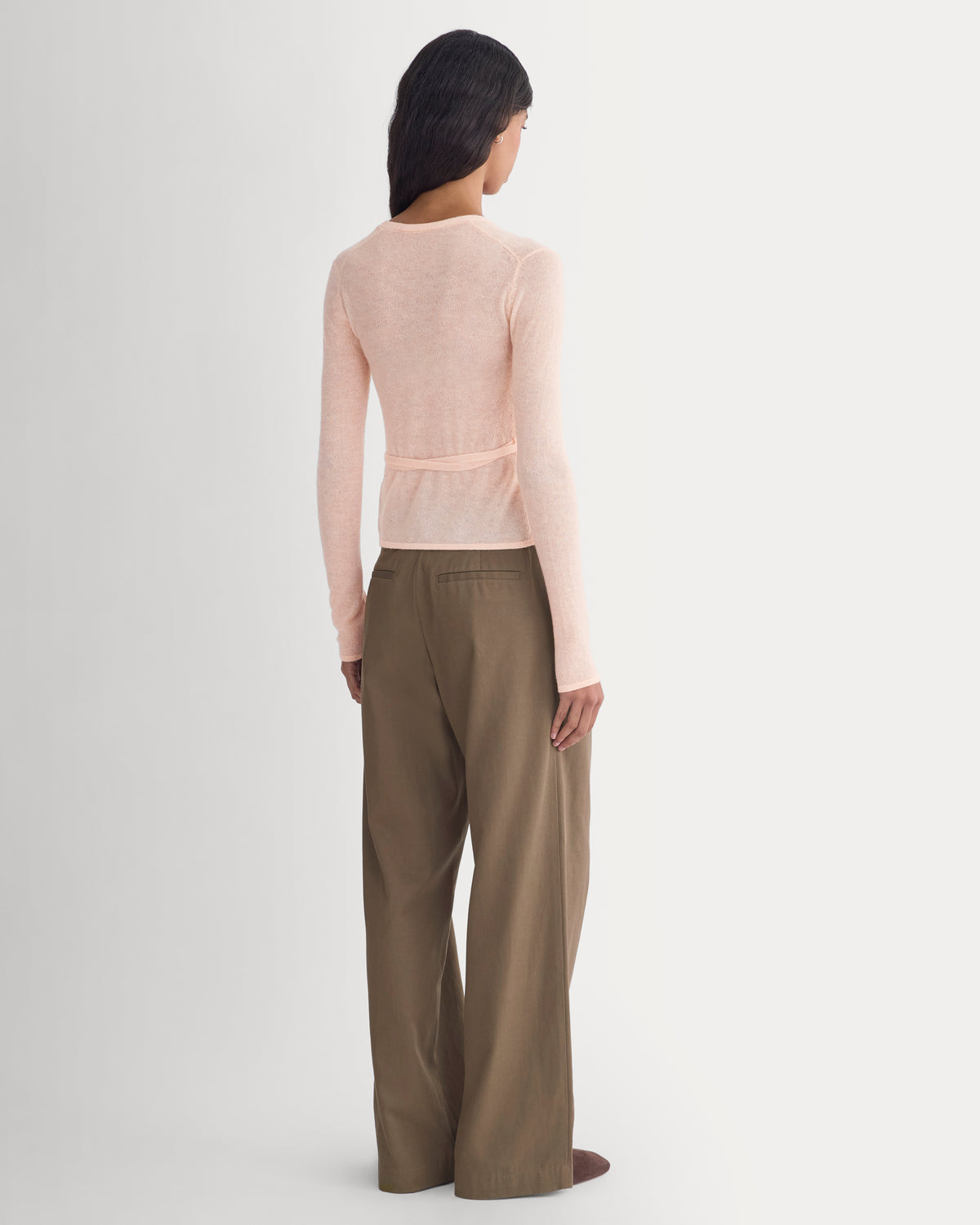 Wrap Top in Air Alpaca | Pale Peach
