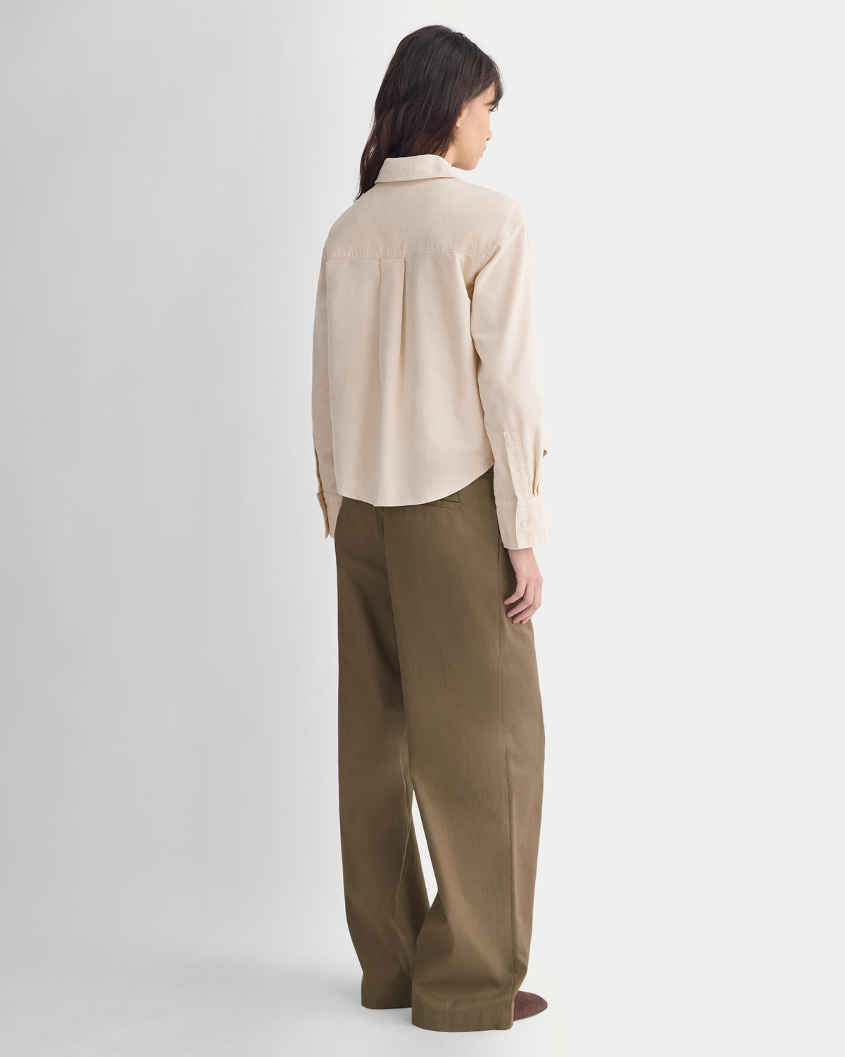 Cropped Shirt in Pinwale Corduroy | Birch