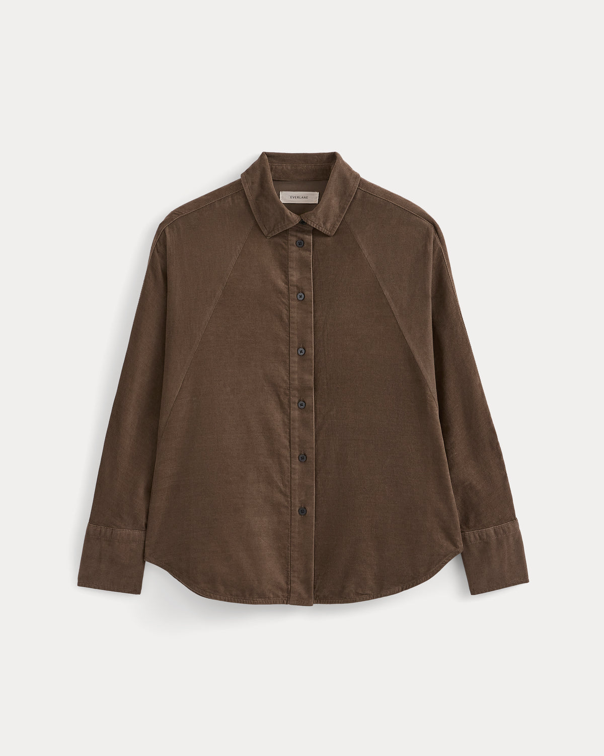 Oversized Raglan Shirt in Pinwale Corduroy | Deep Taupe