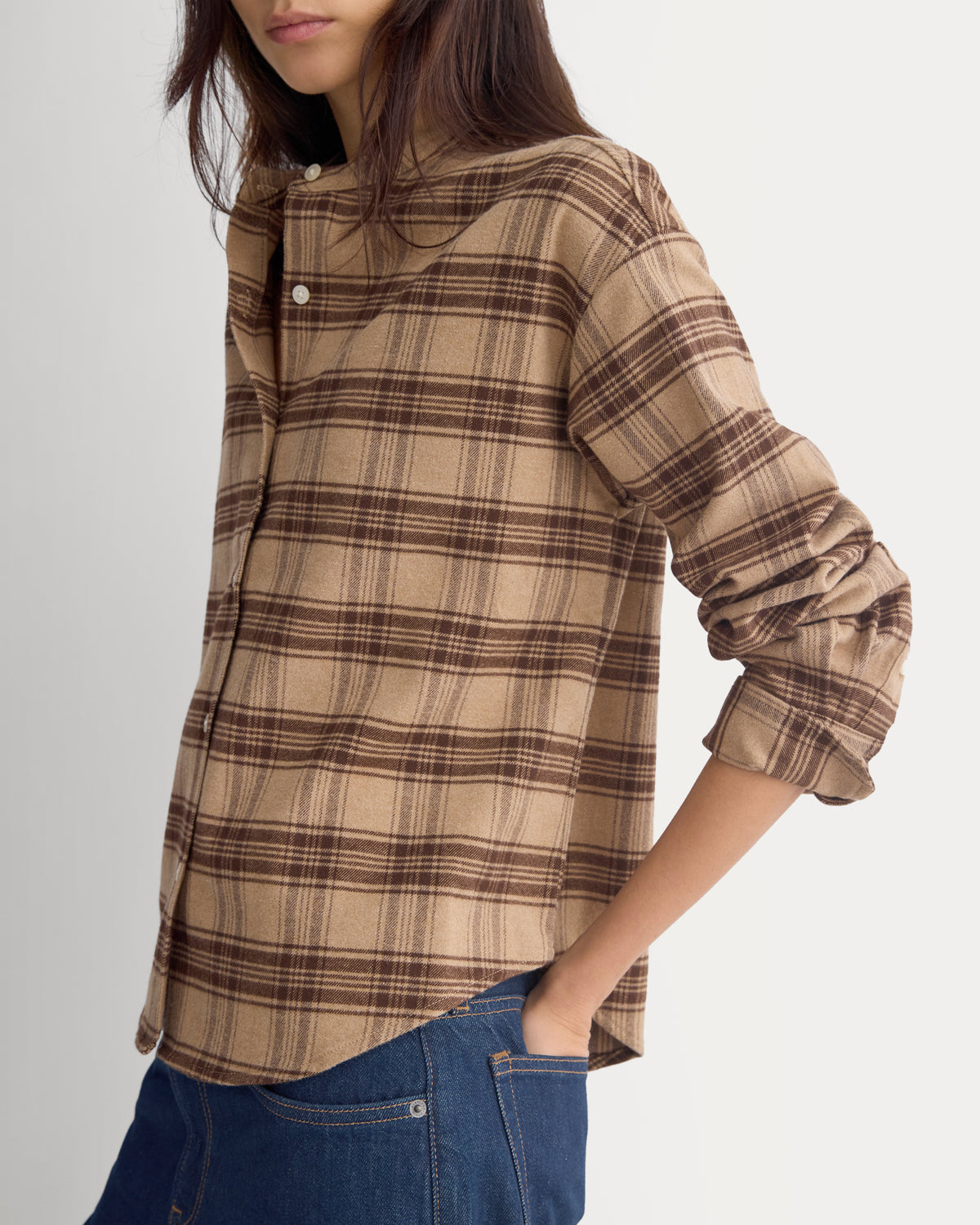 Flannel Shirt | Heather Camel/Hot Fudge