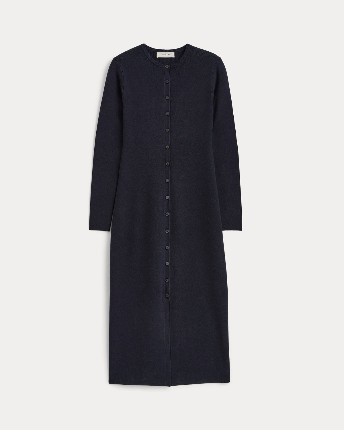 Fine-Knit Maxi Cardigan Dress | Navy