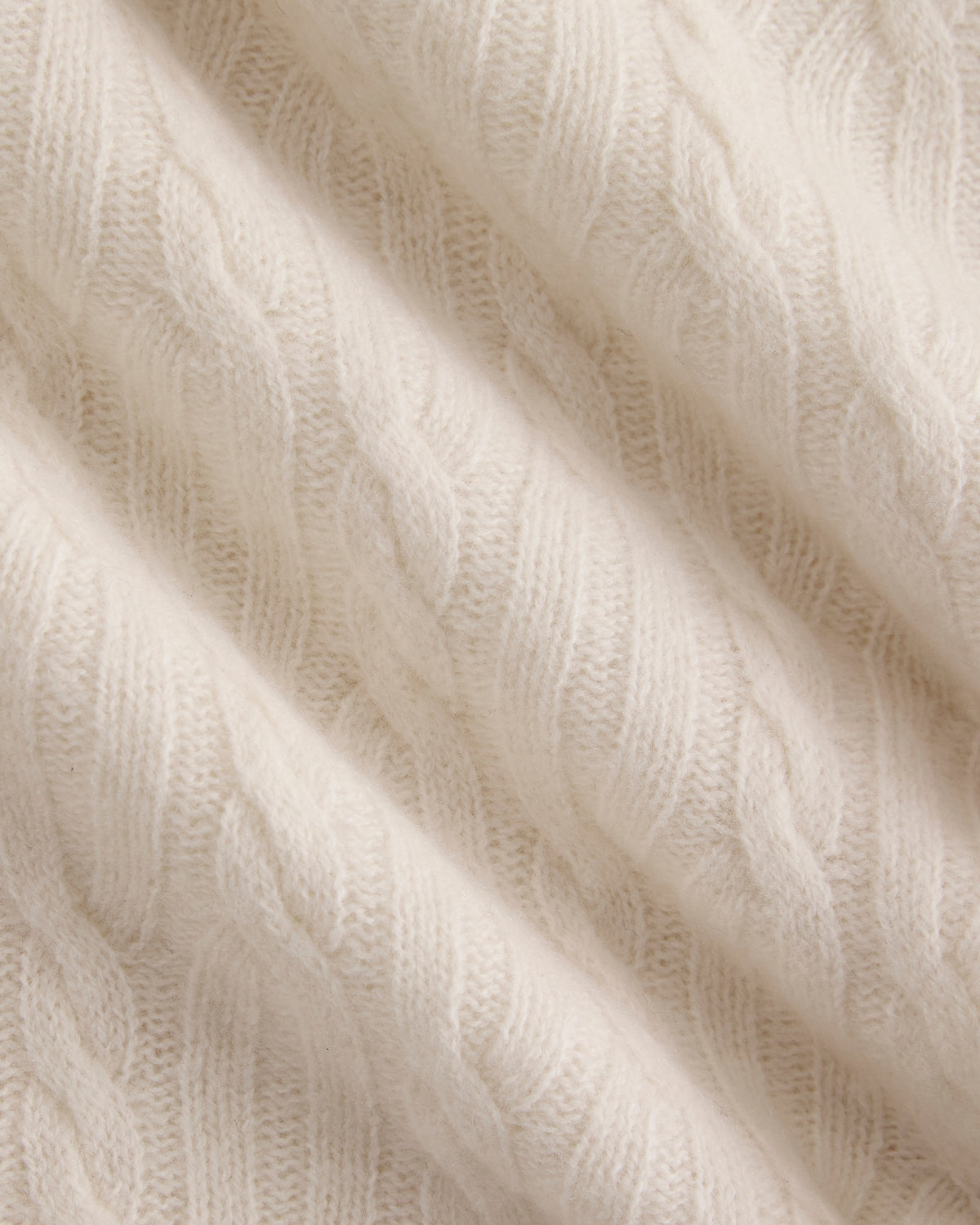 Relaxed Cable-Knit Crew in Luxe Merino | Bone