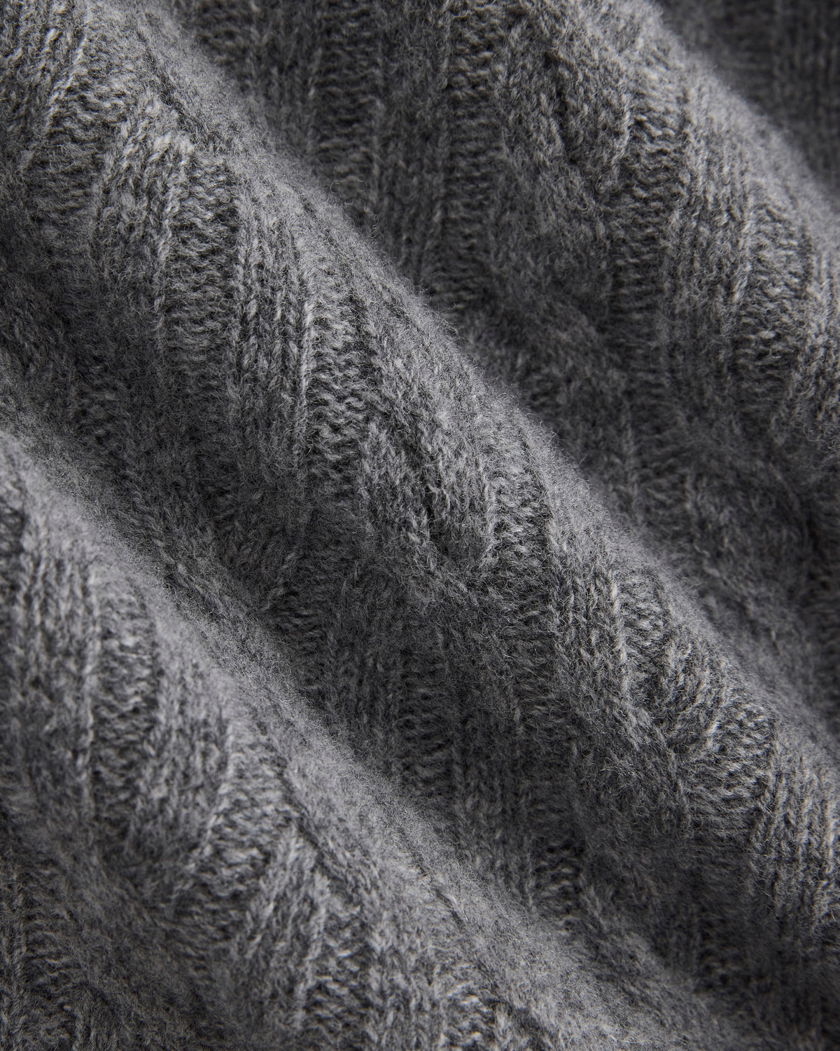 Cable-Knit Polo in Luxe Merino | Heathered Mid-Grey