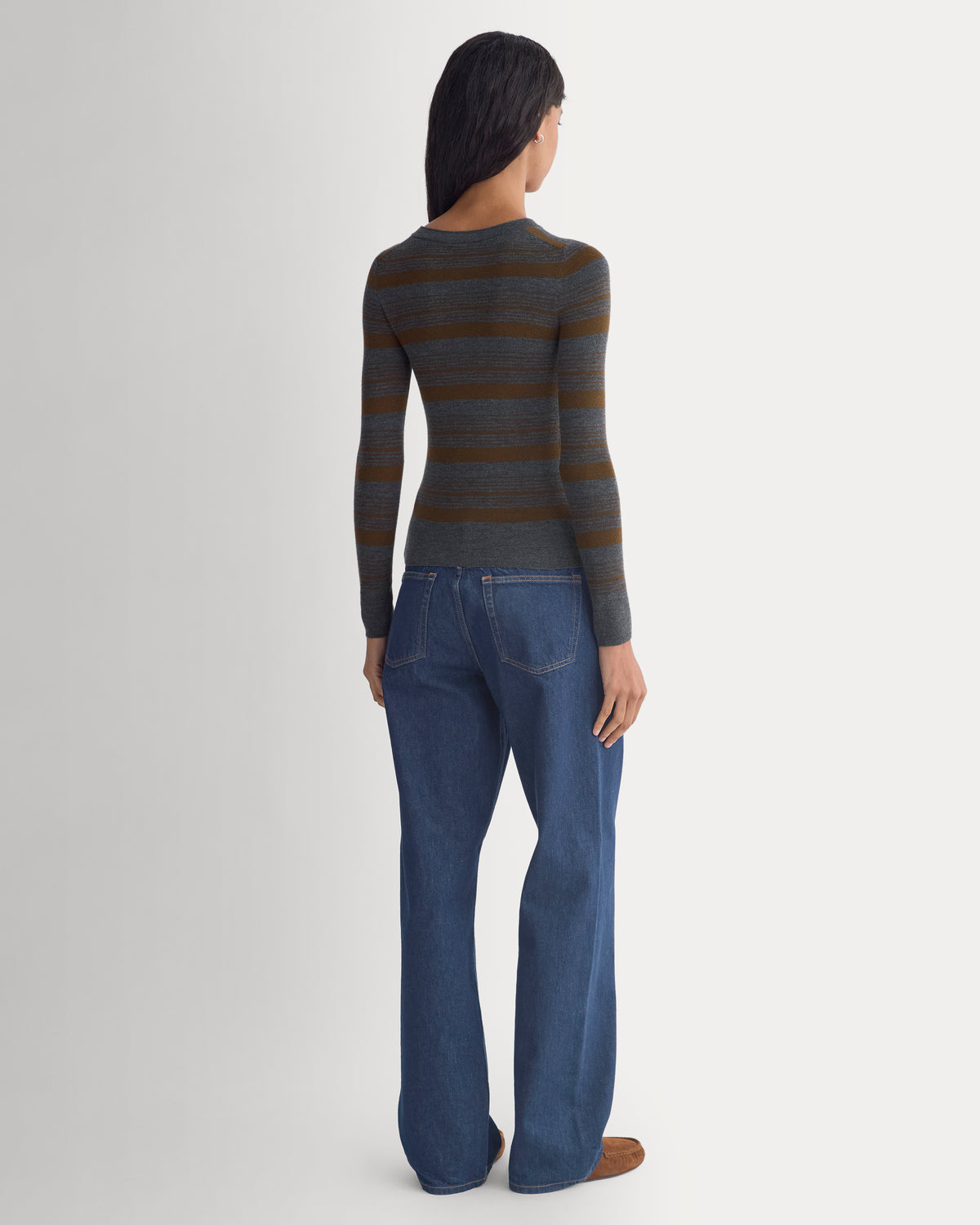 Long-Sleeve Henley in Ultrasoft Merino | Cocoa/Heather Charcoal