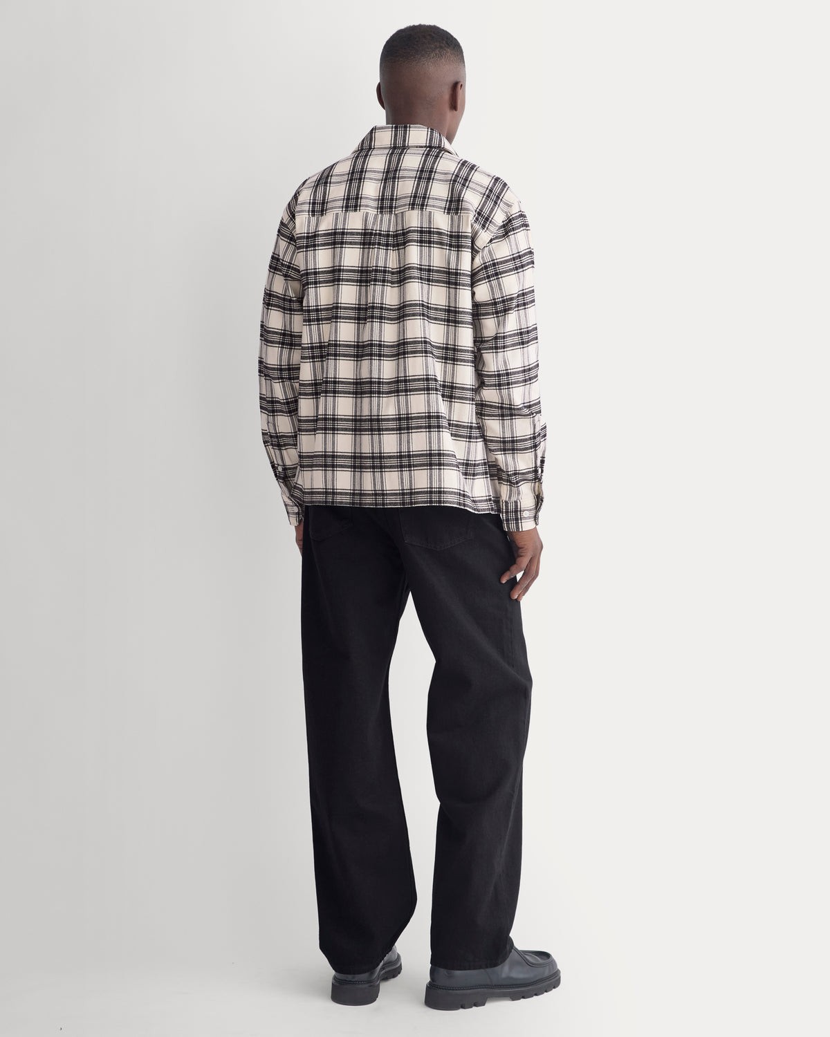 Brushed Flannel Shirt | Birch/Black