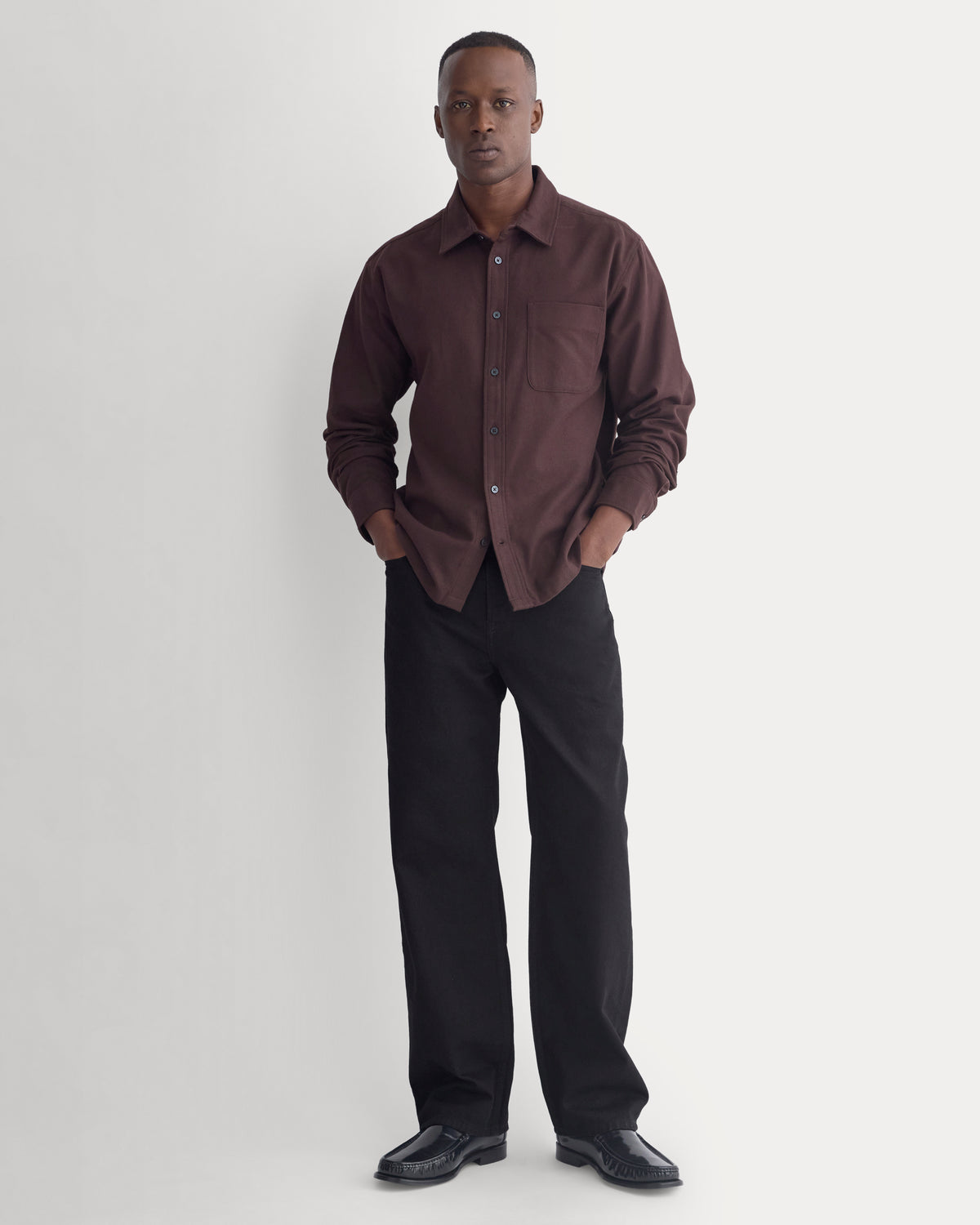 Brushed Flannel Shirt | Dark Chocolate
