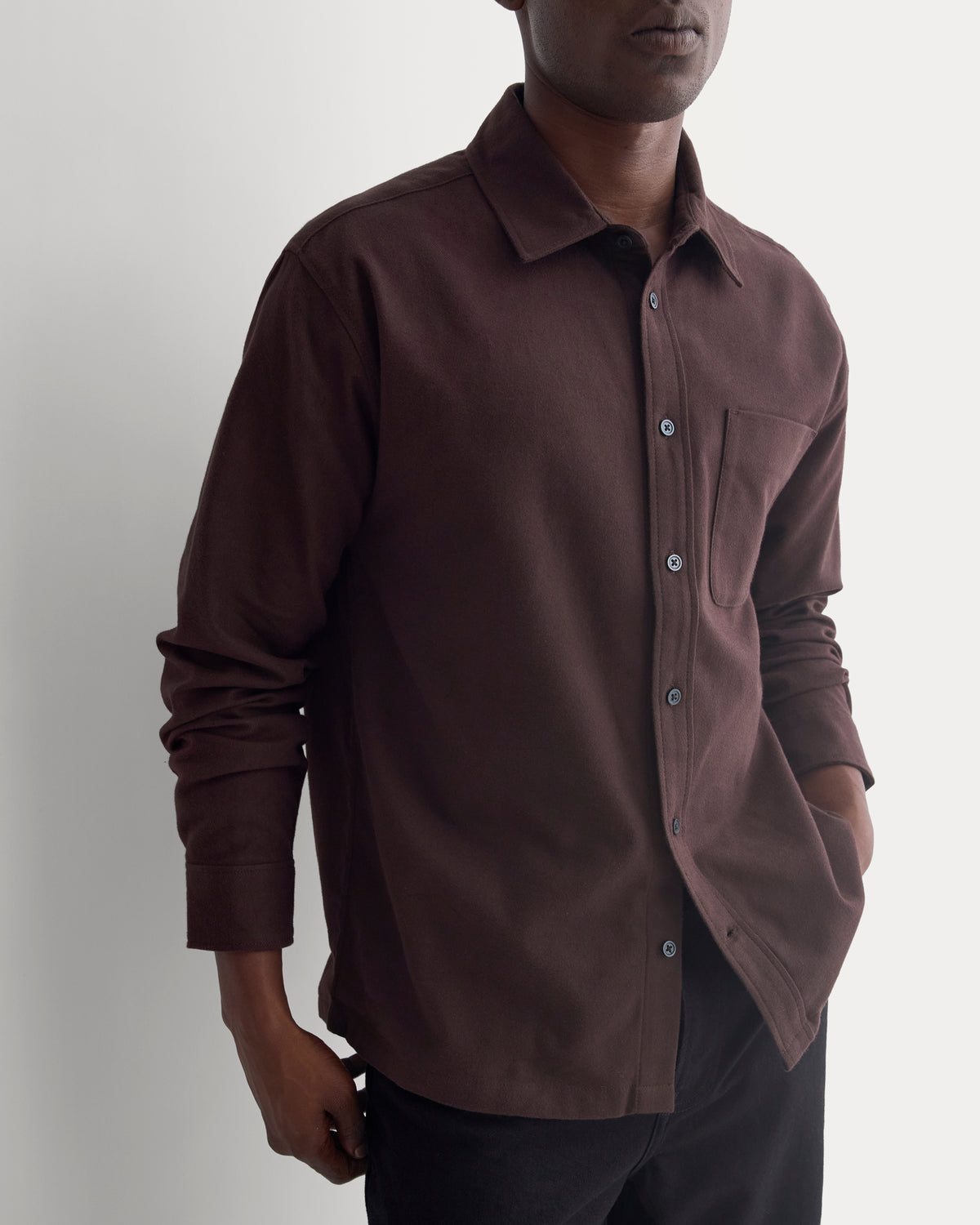 Brushed Flannel Shirt | Dark Chocolate
