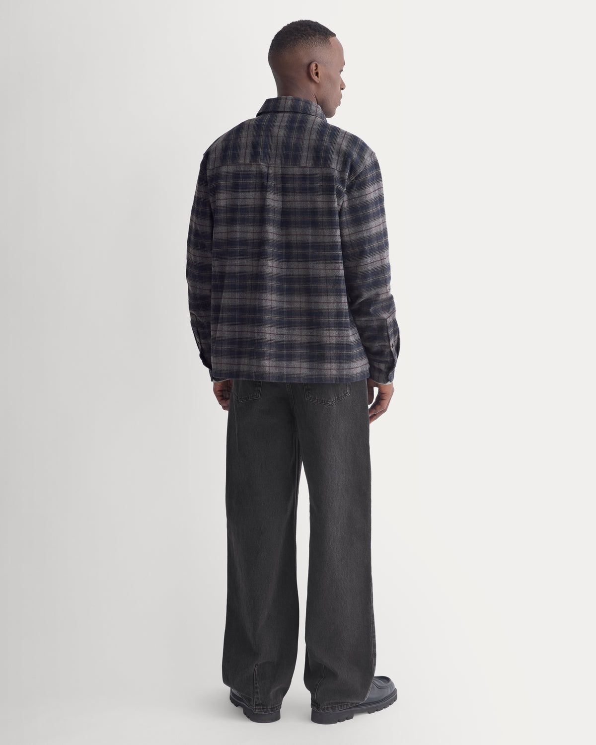 Brushed Flannel Shirt | Navy / Black