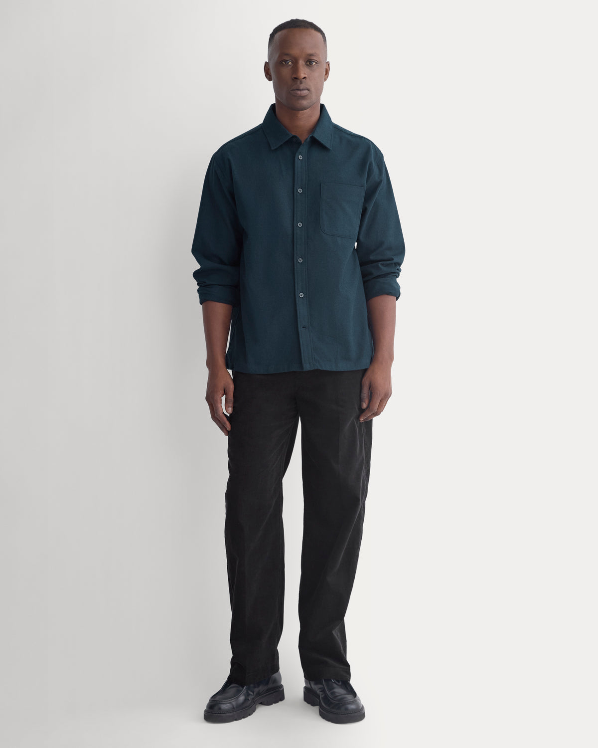 Brushed Flannel Shirt | Navy