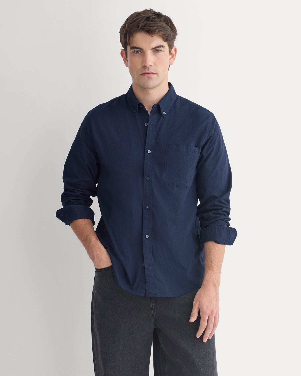 Lightweight Slim-Fit Oxford | Navy