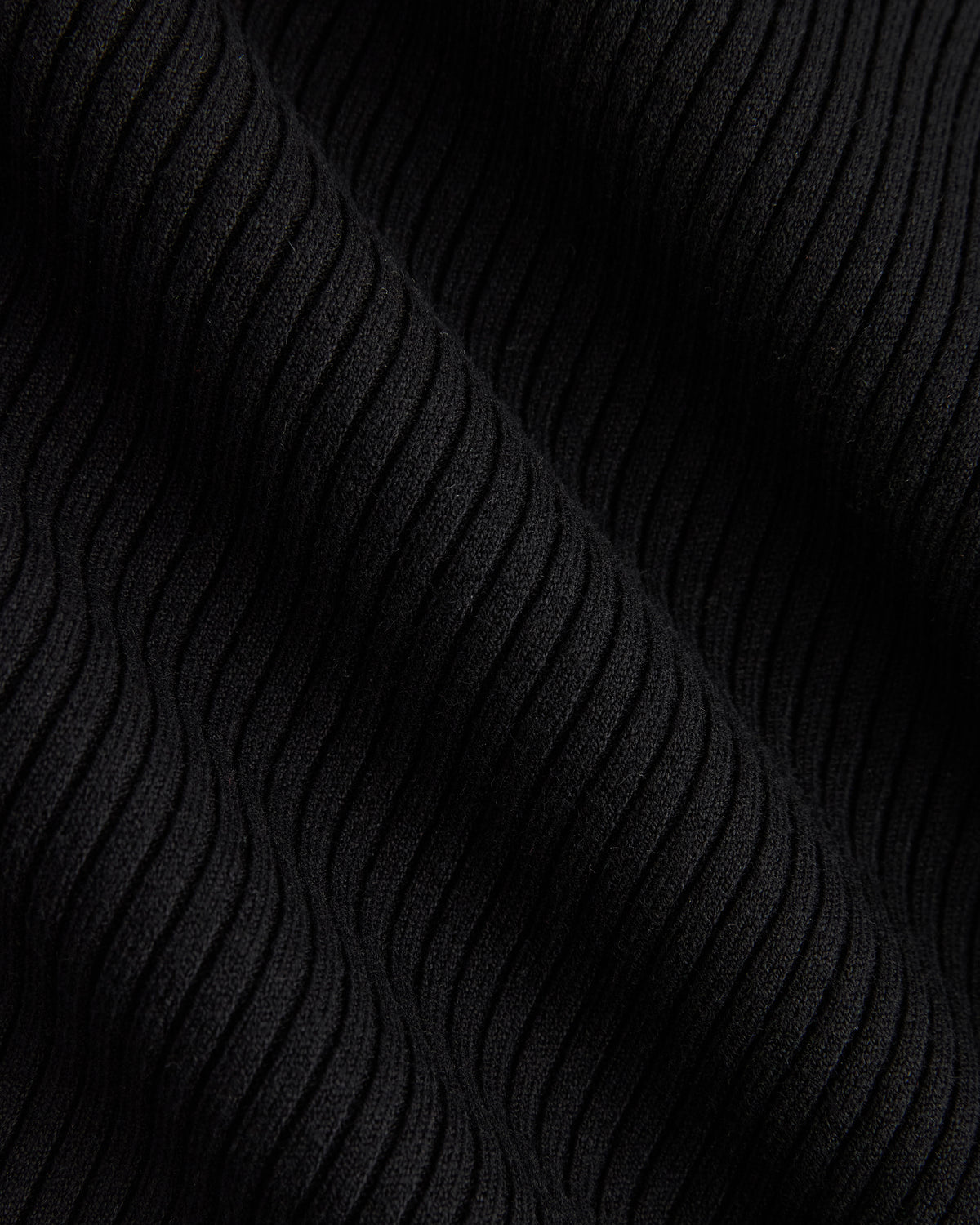 Fine-Knit Funnel-Neck Mini Dress | Black
