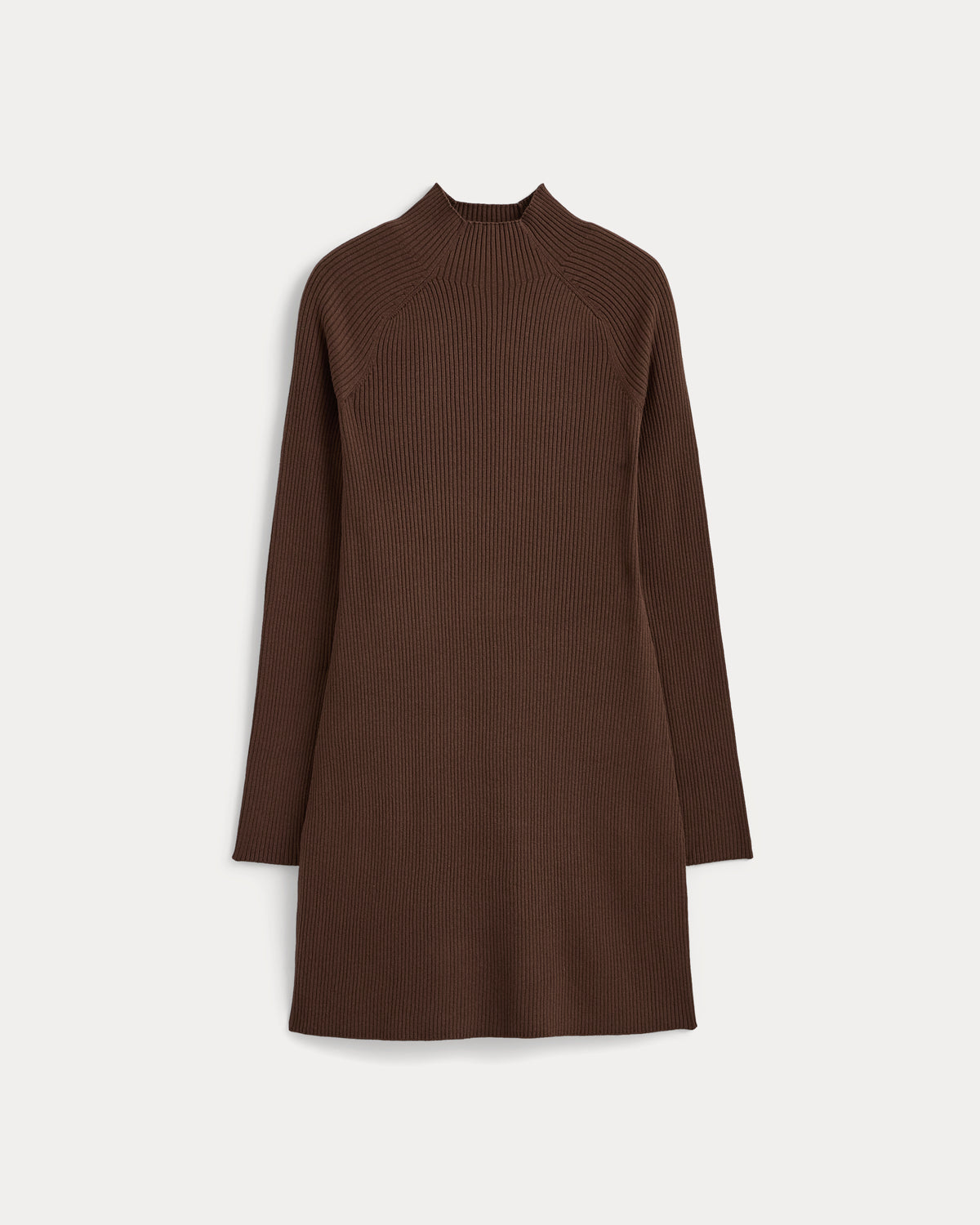 Fine-Knit Funnel-Neck Mini Dress | Cocoa