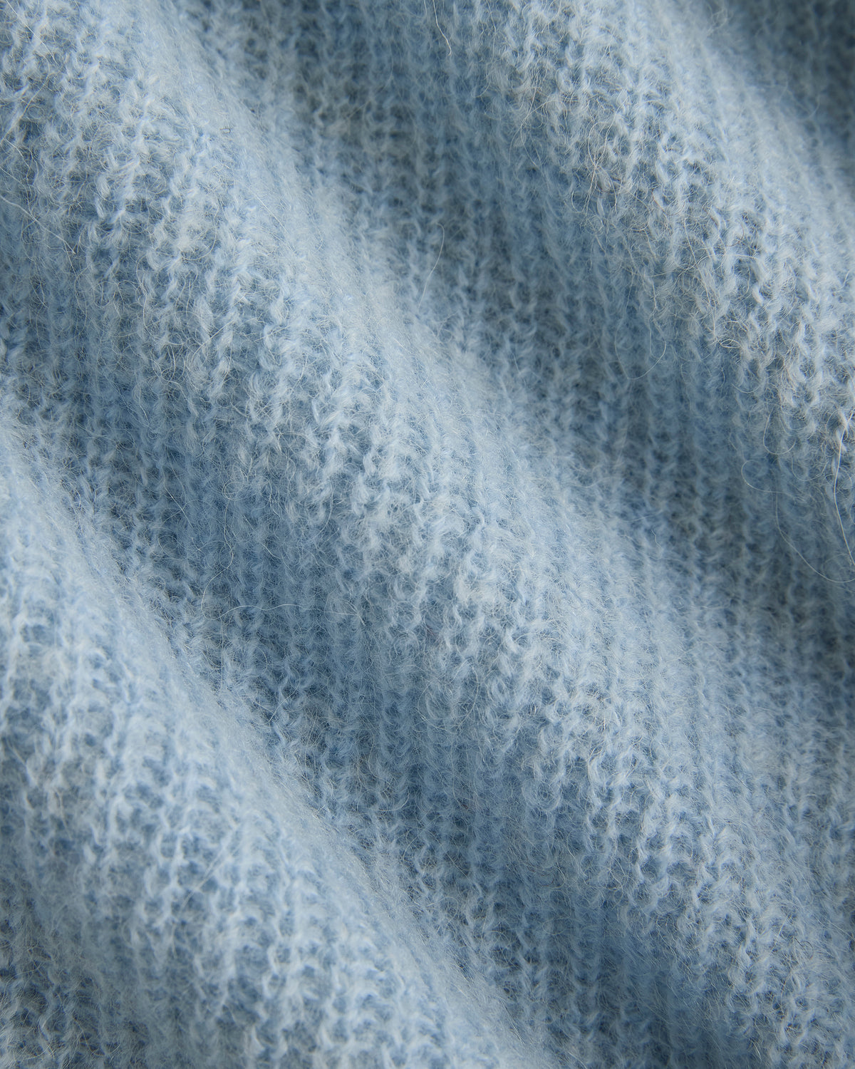 Ribbed Cropped Cardigan in Alpaca | Cashmere Blue