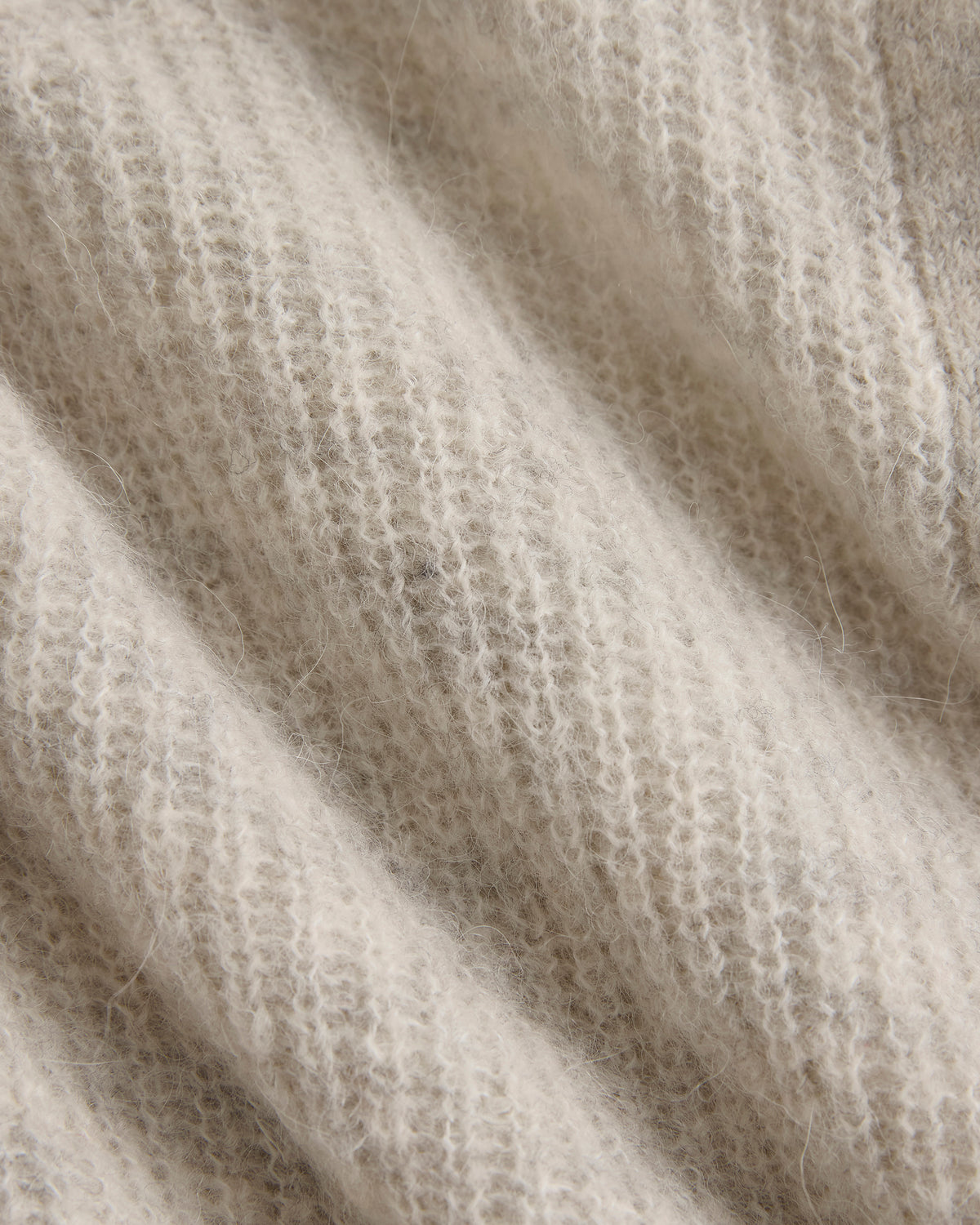 Ribbed Cropped Cardigan in Alpaca | Almond