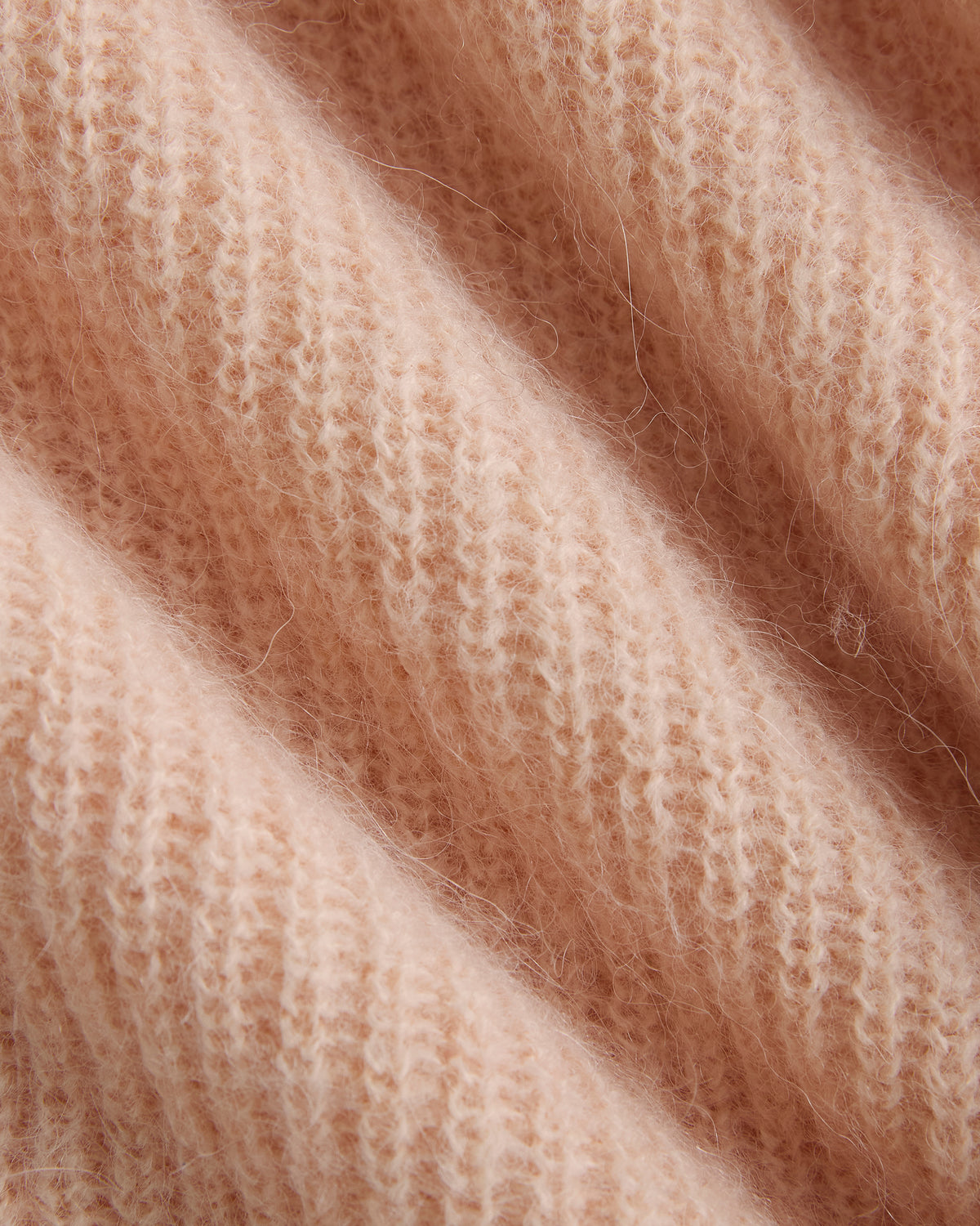 Ribbed Cropped Cardigan in Alpaca | Pale Peach