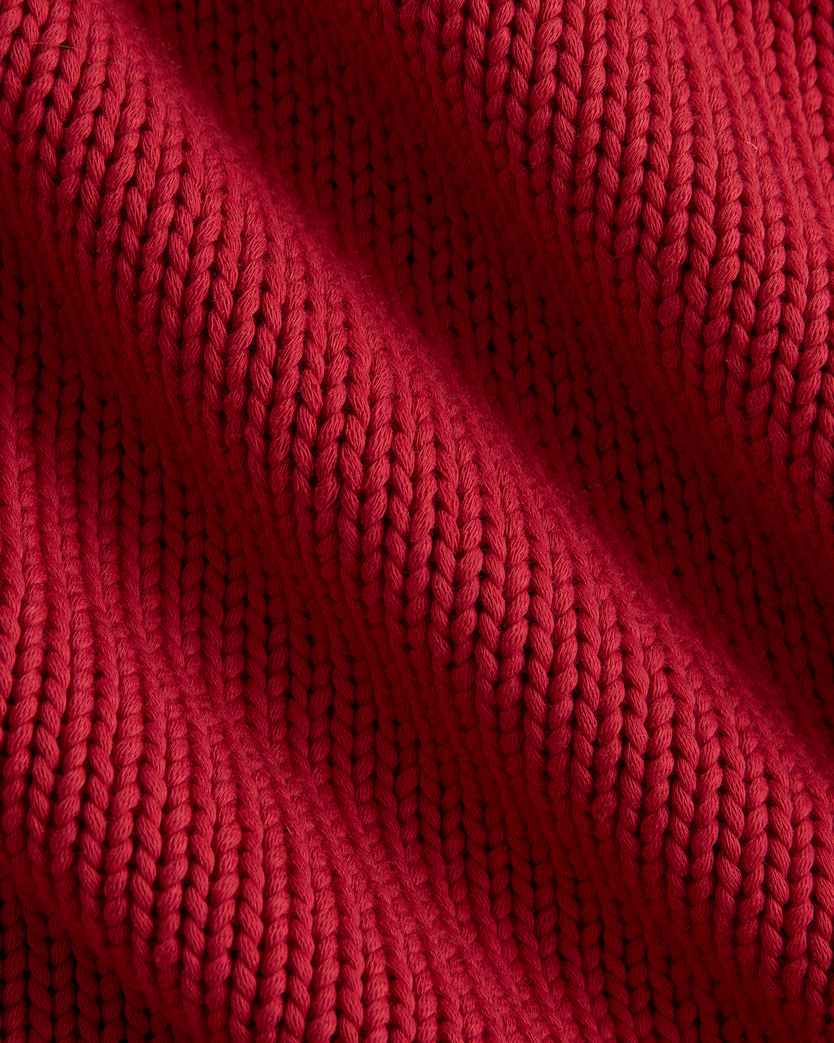 Oversized Cocoon Crew in Elevated Cotton | Vintage Red