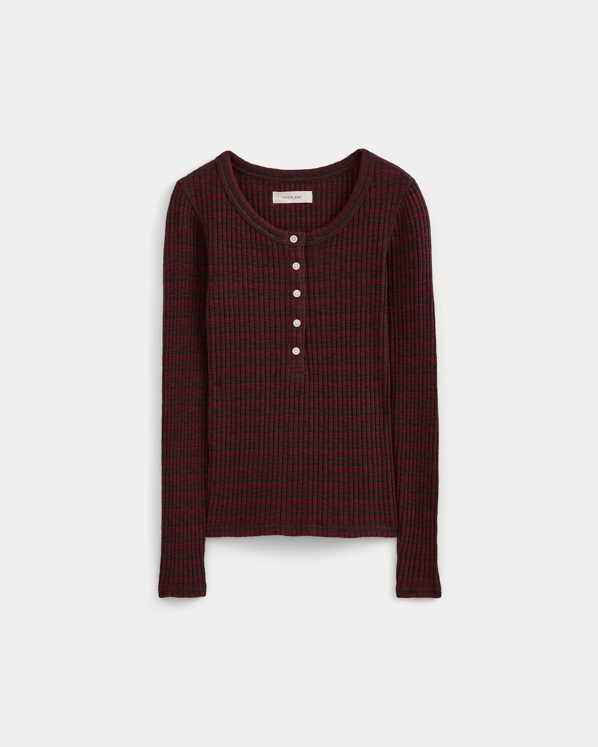 The Cozy Rib Henley | Cabernet / Coffee Bean