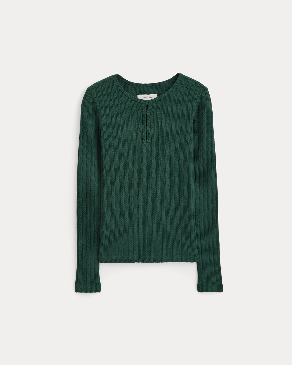 Pointelle Rib Henley - Black | Ponderosa Pine