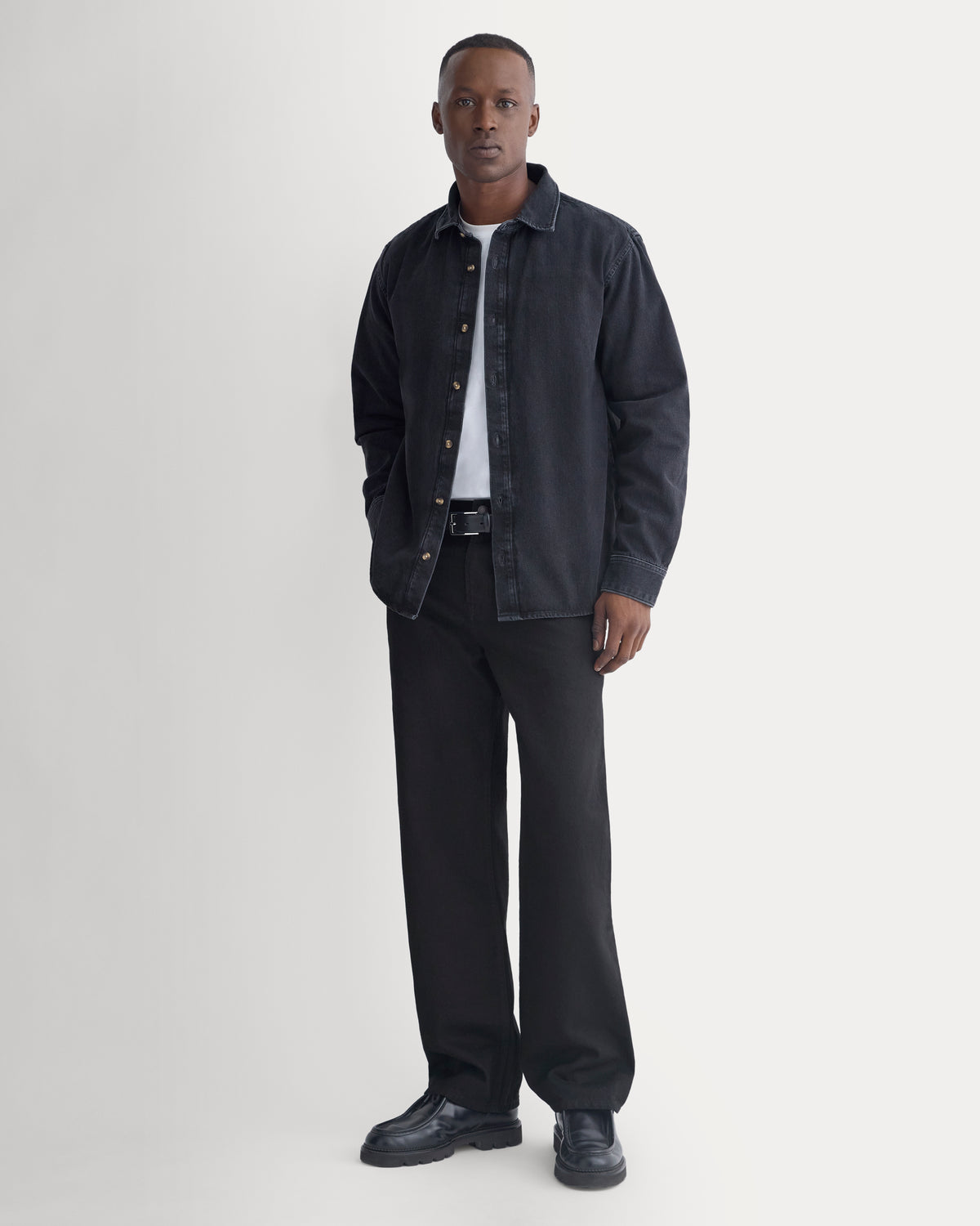 Relaxed Denim Shirt | Washed Black