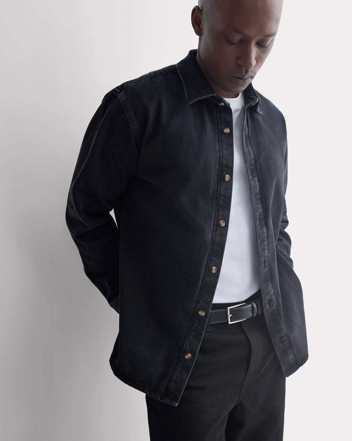 Relaxed Denim Shirt | Washed Black