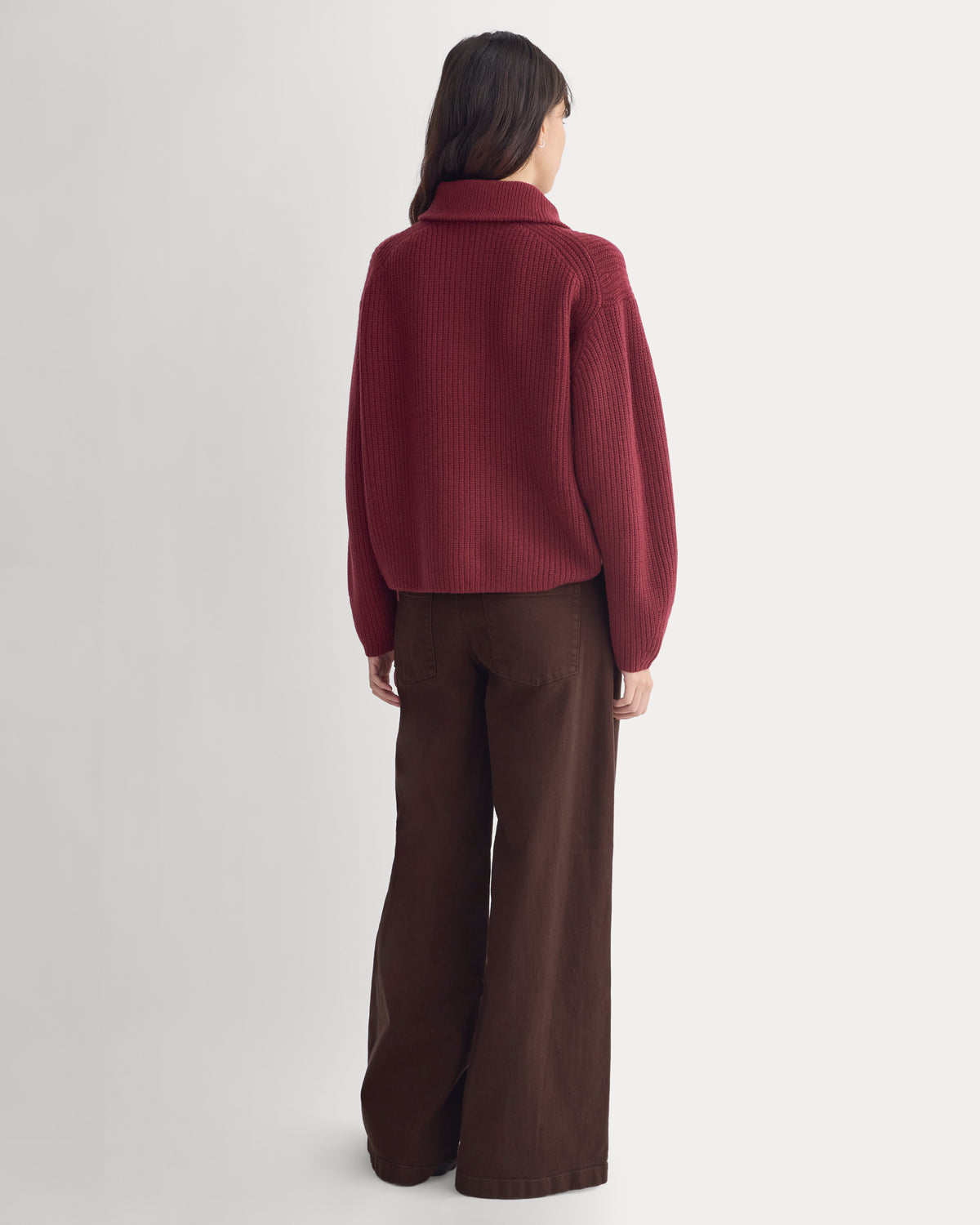 The Half-Zip Sweater in Luxe Merino | Cabernet